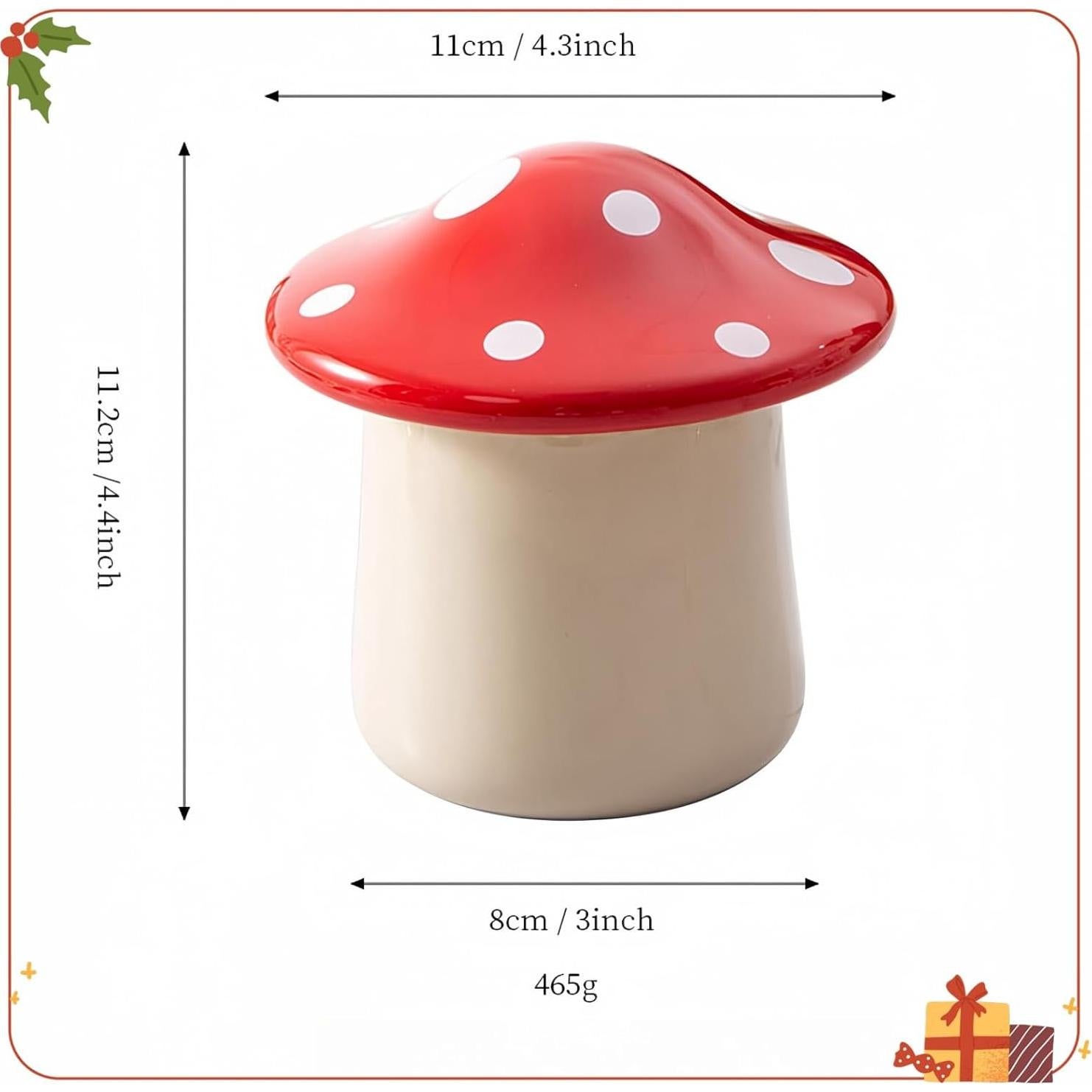 Plato de Mantequilla Cerámica ProfKitSong Hongo Rojo 11.2cm