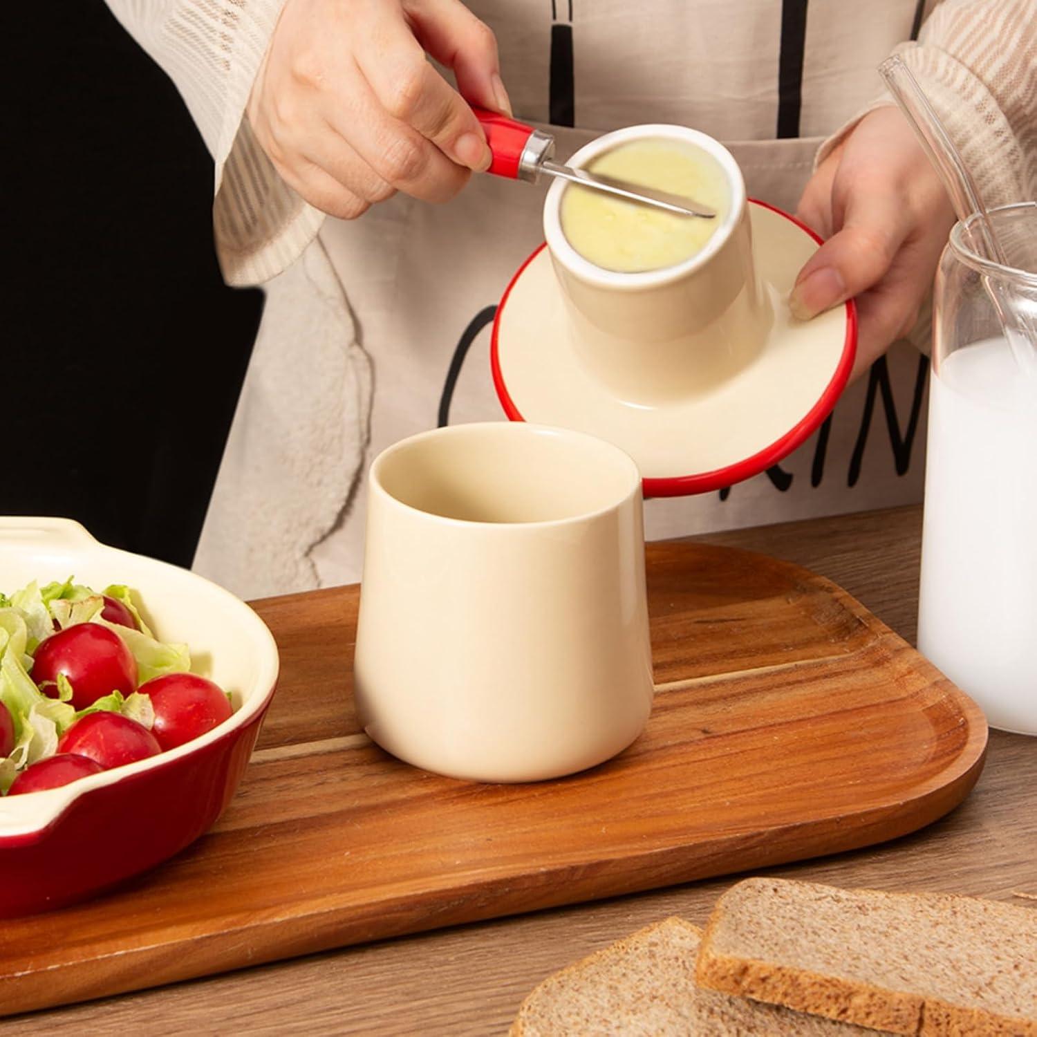 Plato de Mantequilla Cerámica ProfKitSong Hongo Rojo 11.2cm