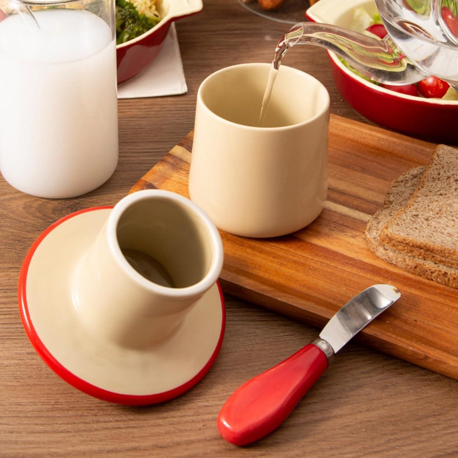 Plato de Mantequilla Cerámica ProfKitSong Hongo Rojo 11.2cm