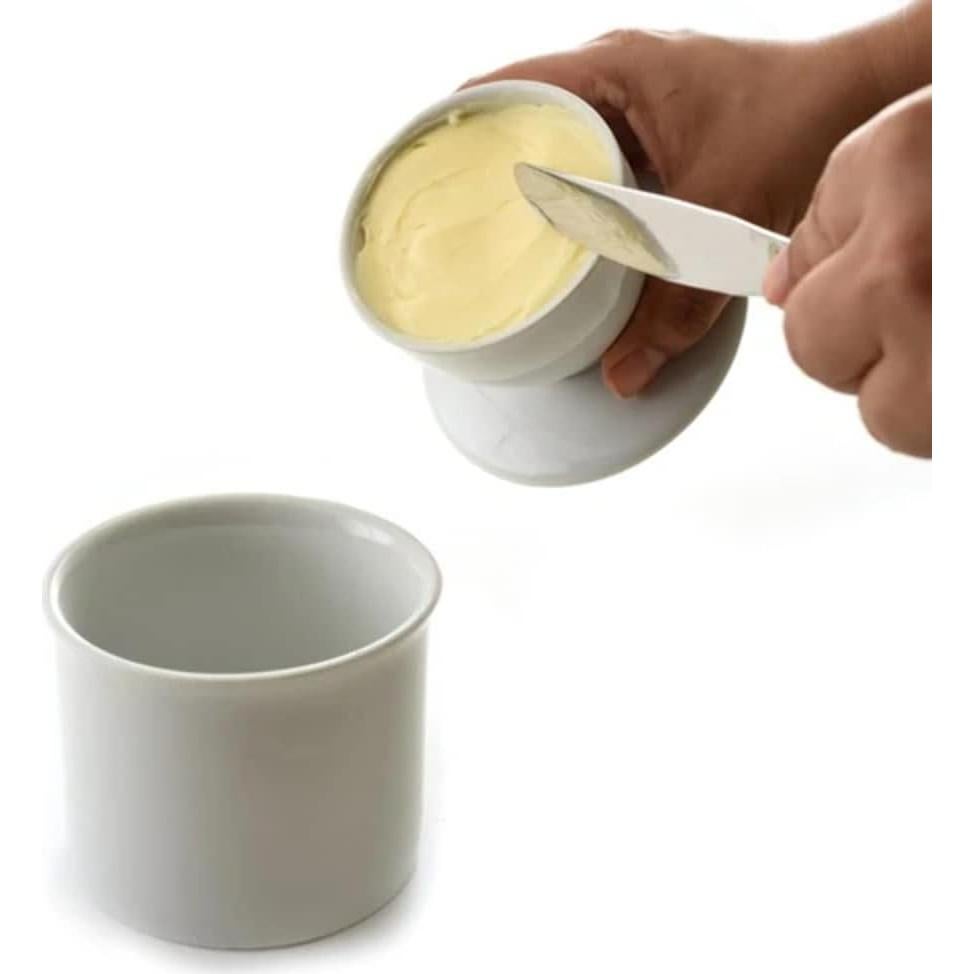 Conservador de Mantequilla Norpro de Porcelana Blanca 1 Barra