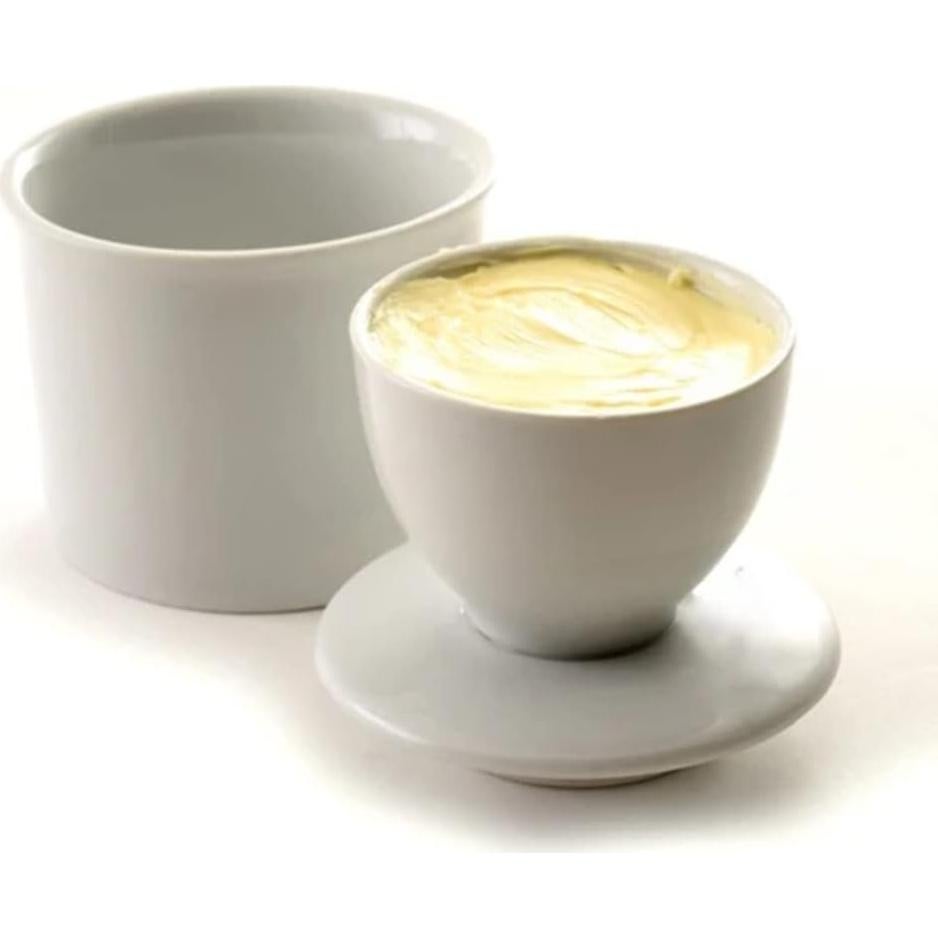 Conservador de Mantequilla Norpro de Porcelana Blanca 1 Barra