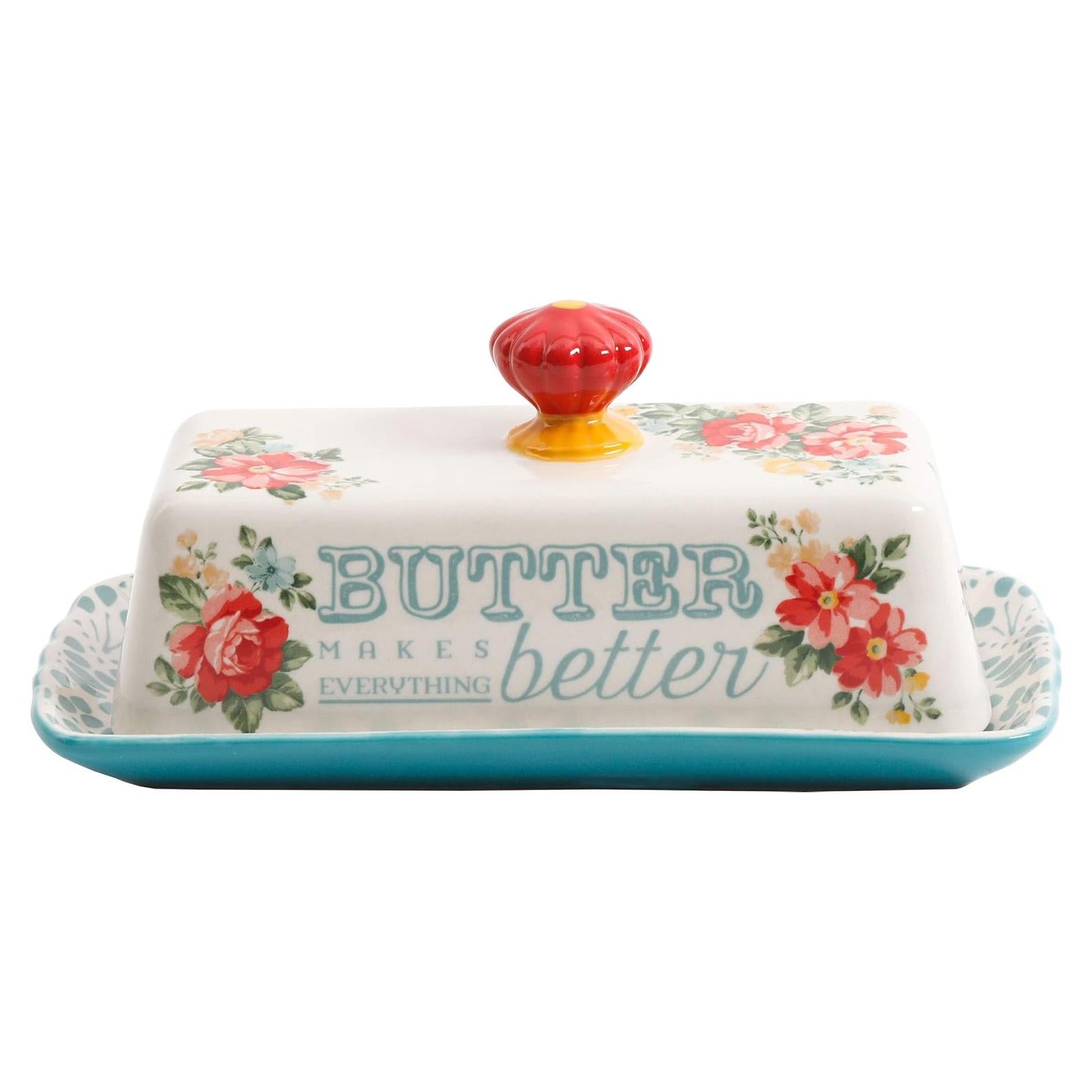 Plato de Mantequilla Floral Vintage The Pioneer Woman 20x10 cm
