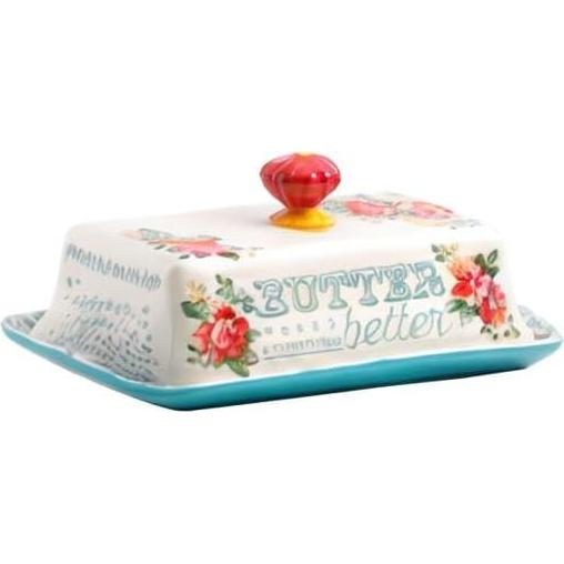 Plato de Mantequilla Floral Vintage The Pioneer Woman 20x10 cm