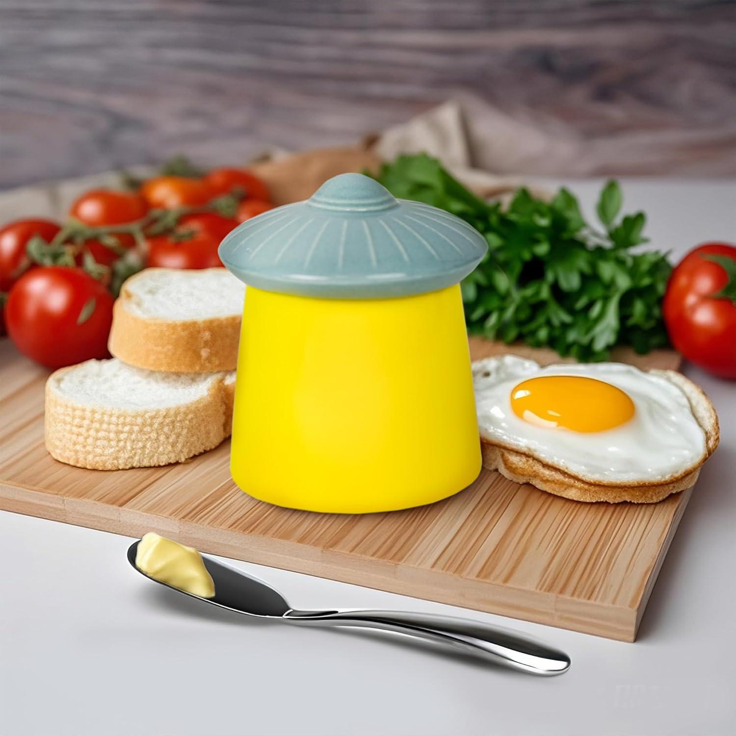 Crock de Mantequilla UFO YOBRO con Tapa de Sello de Agua