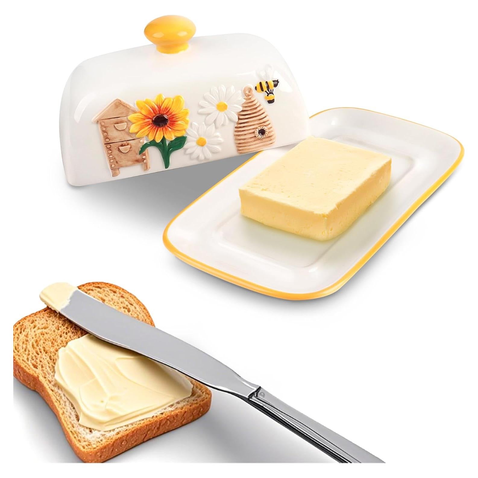 Plato de Mantequilla con Tapa Cerámica Happy Will 27.6x19.5cm