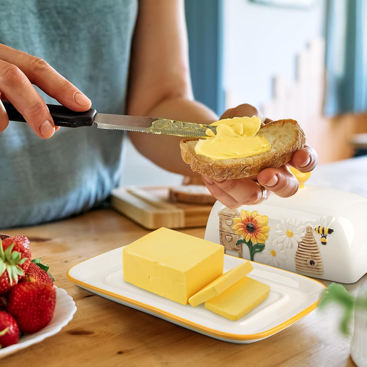 Plato de Mantequilla con Tapa Cerámica Happy Will 27.6x19.5cm