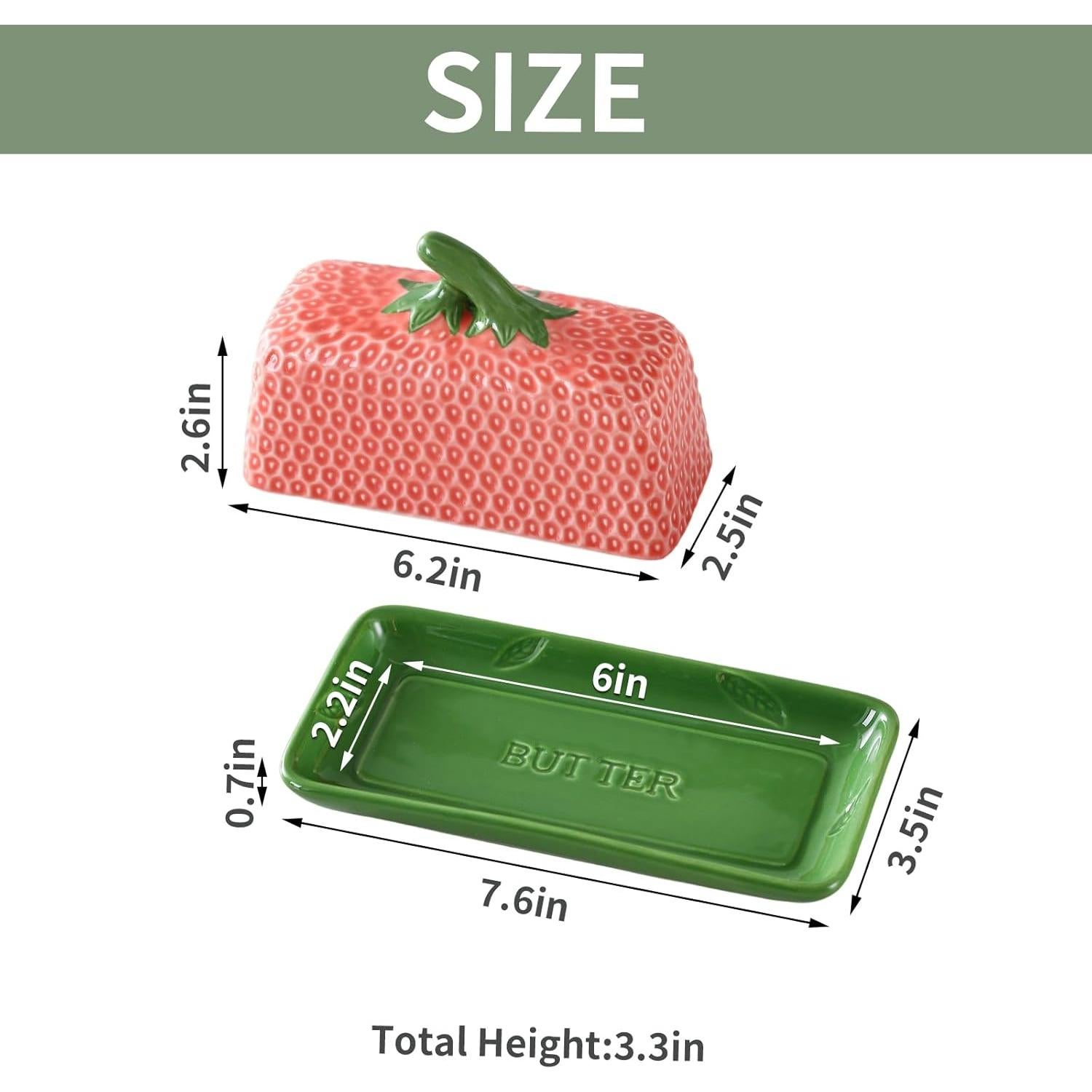 Plato de Mantequilla Cerámica Rosa Grande con Tapa - CMHYP