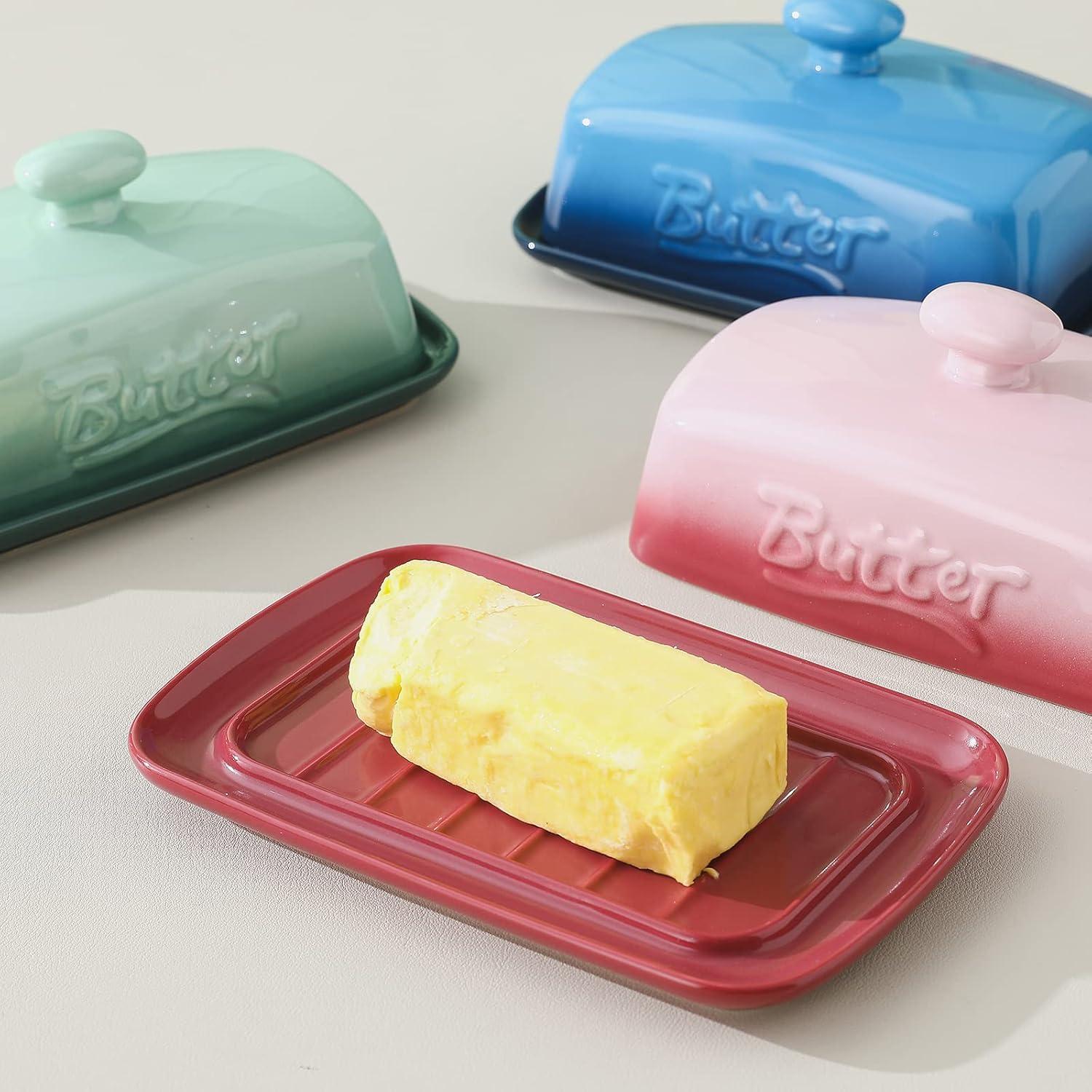 Plato de Mantequilla Candiicap de Porcelana con Tapa 340g Azul Marino