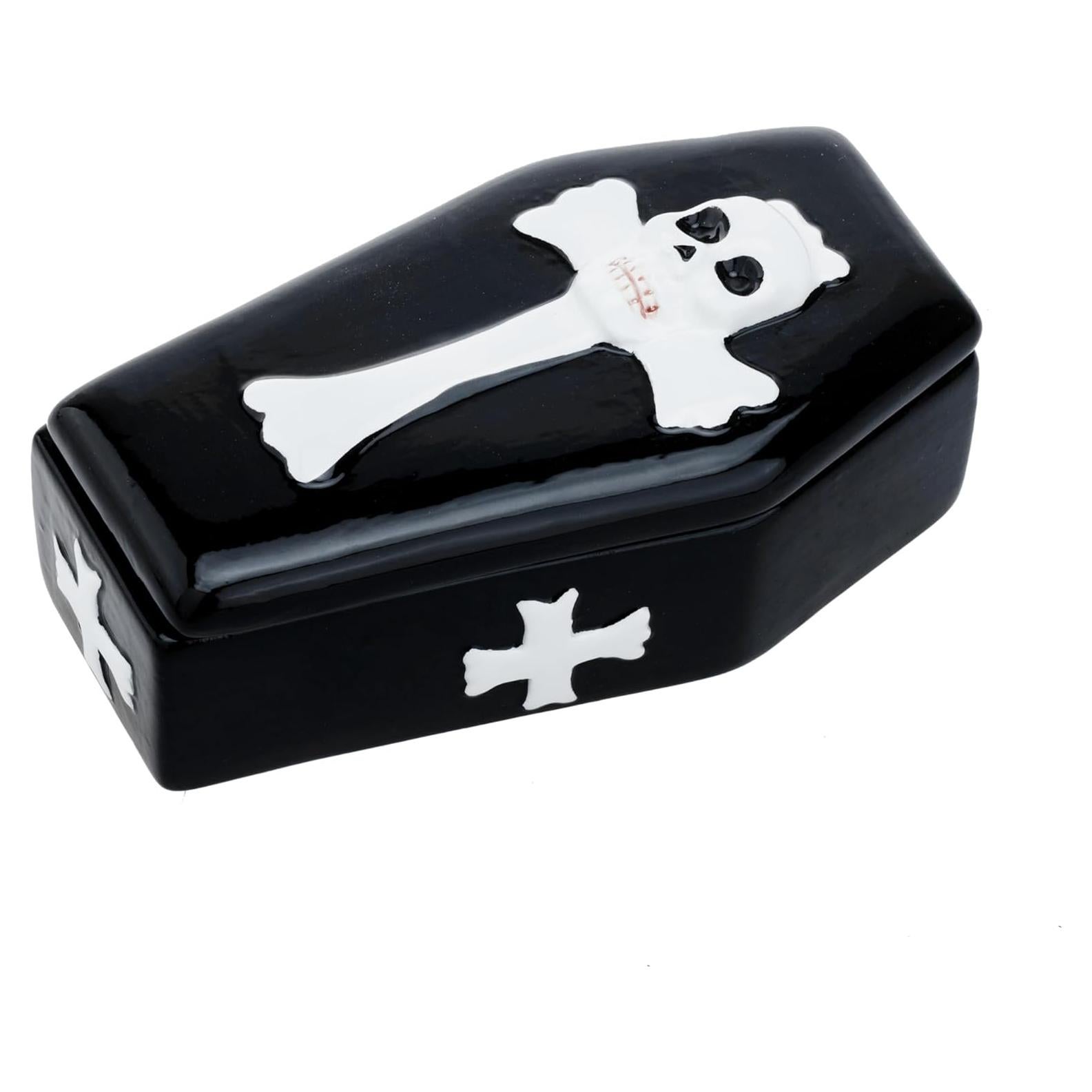 Plato para Mantequilla Halloween Cerámica Ataúd 20x13cm