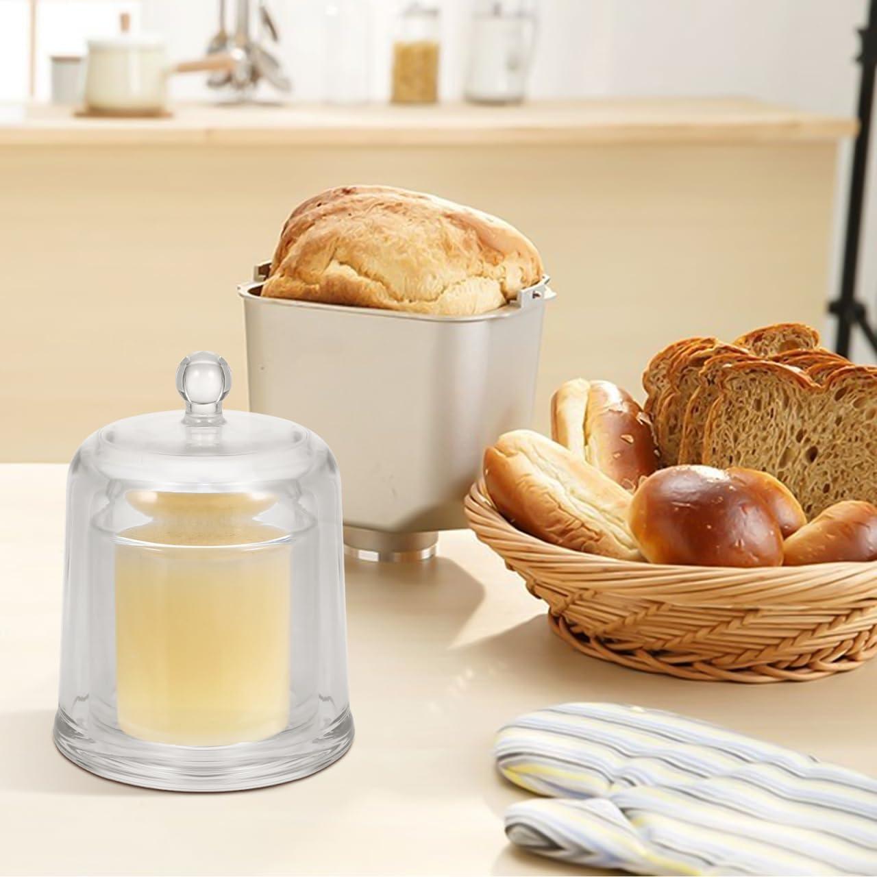 Contenedor de Mantequilla de Vidrio HOMSFOU 120ml con Tapa