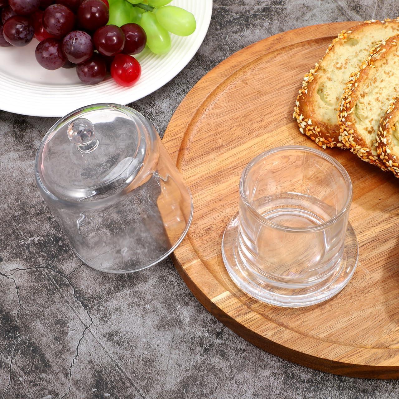 Contenedor de Mantequilla de Vidrio HOMSFOU 120ml con Tapa