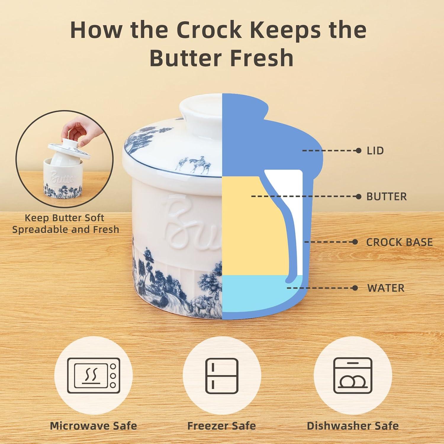 Tazón de Mantequilla Cerámica Denovin Azul Bosque 190g