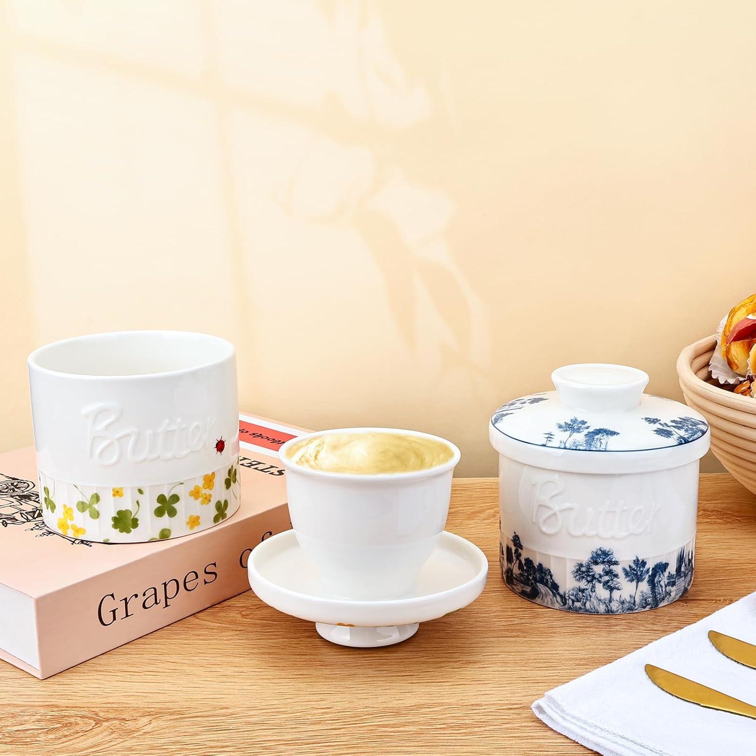 Tazón de Mantequilla Cerámica Denovin Azul Bosque 190g