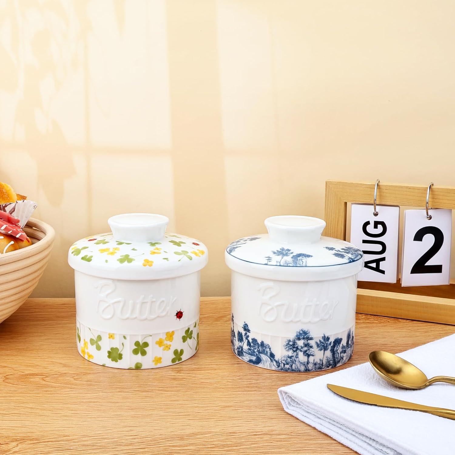 Tazón de Mantequilla Cerámica Denovin Azul Bosque 190g