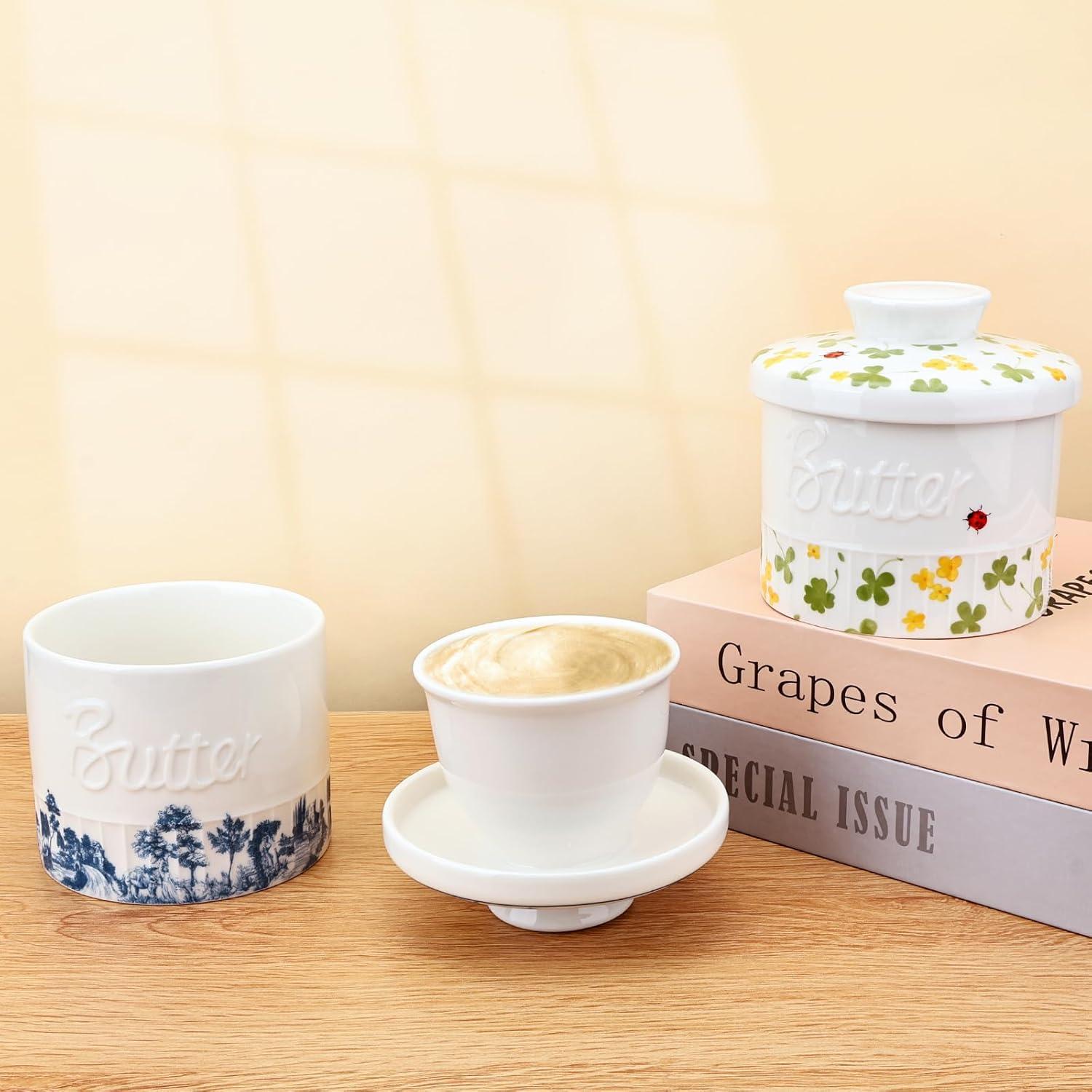 Tazón de Mantequilla Cerámica Denovin Azul Bosque 190g