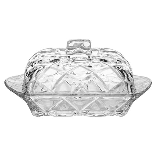 Plato de Mantequilla de Vidrio PEPAXON con Tapa 17.5x10.5cm