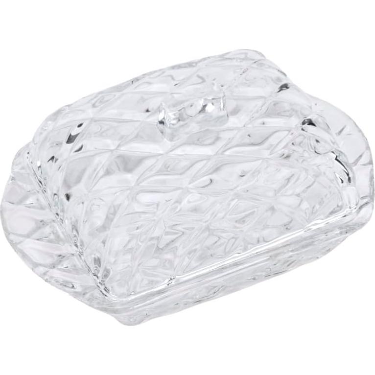 Plato de Mantequilla de Vidrio PEPAXON con Tapa 17.5x10.5cm