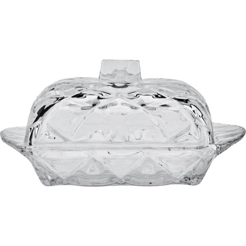 Plato de Mantequilla de Vidrio PEPAXON con Tapa 17.5x10.5cm