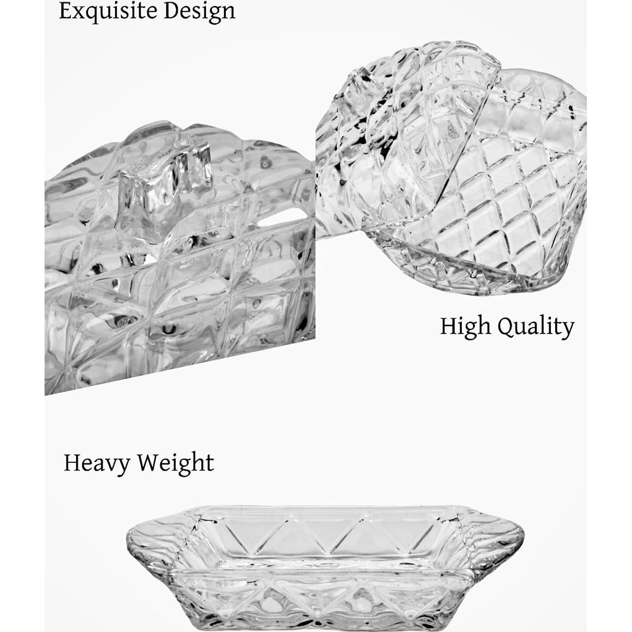 Plato de Mantequilla de Vidrio PEPAXON con Tapa 17.5x10.5cm