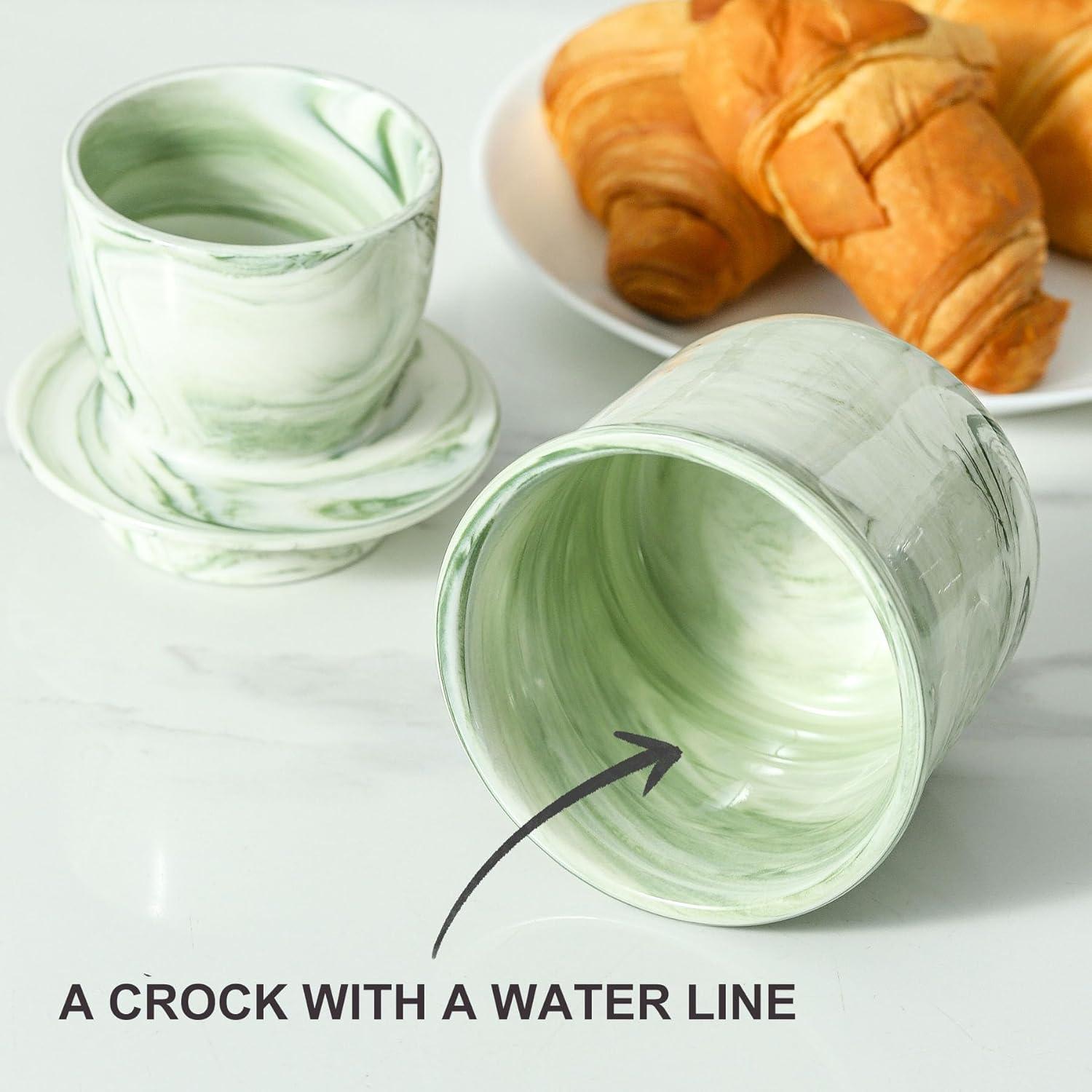 Crock de Mantequilla HOWISE Verde 170g Cerámica con Tapa