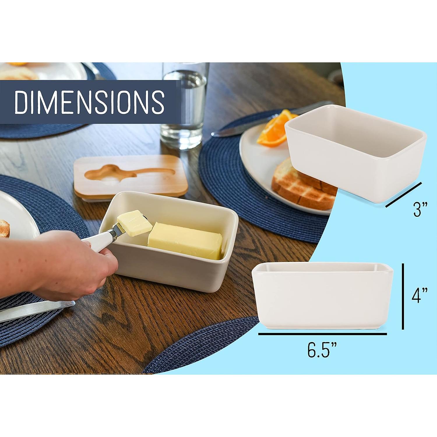 Plato de Mantequilla Cerámica Nat & Jules con Tapa de Bambú