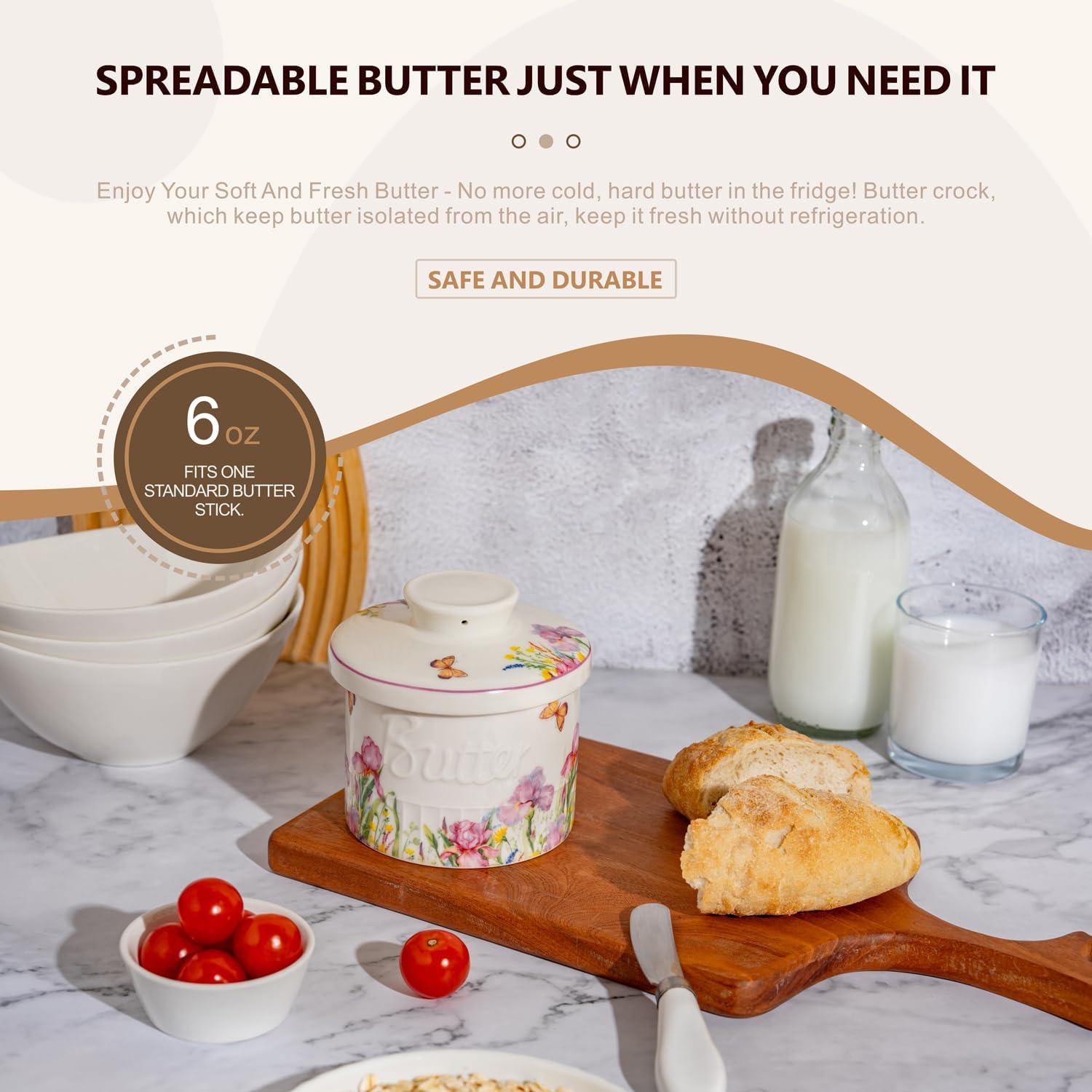 Crock de Mantequilla Cerámico TEATALK 198g Diseño Francés