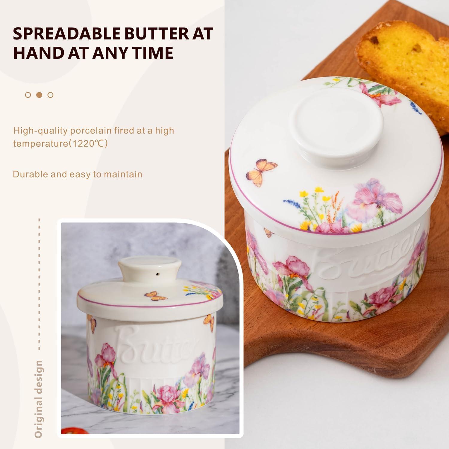 Crock de Mantequilla Cerámico TEATALK 198g Diseño Francés