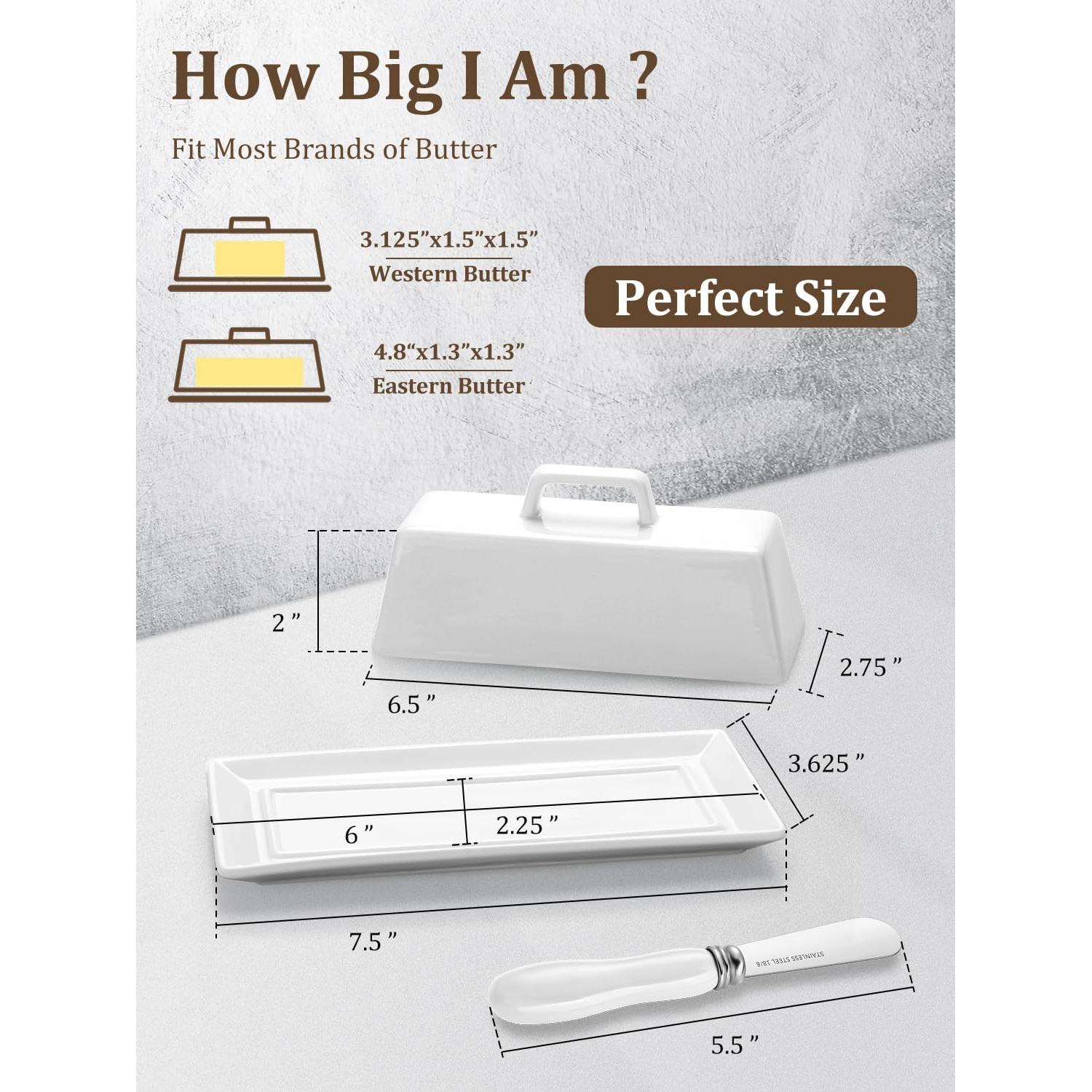 Plato de Mantequilla Yedio con Tapa y Cuchillo 19.1x9.2cm