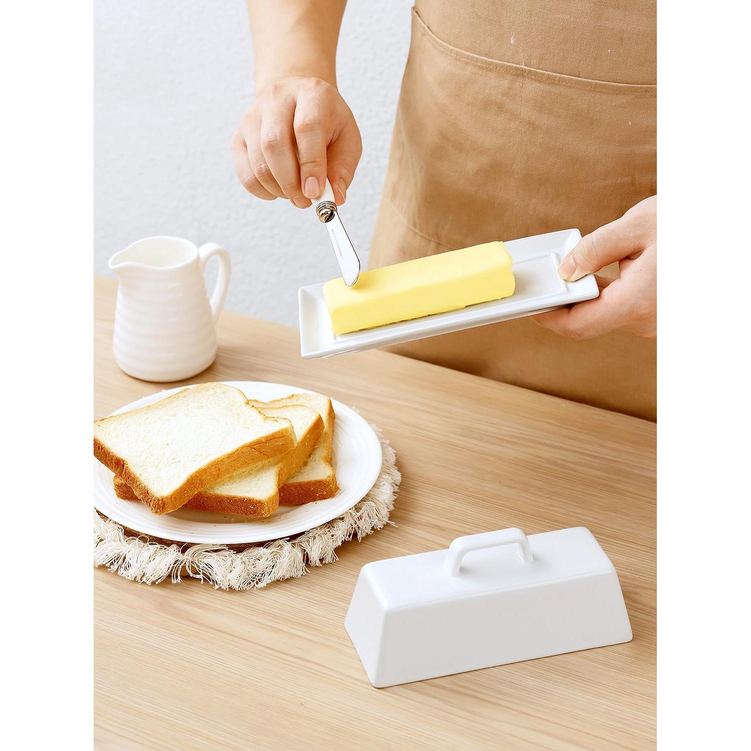 Plato de Mantequilla Yedio con Tapa y Cuchillo 19.1x9.2cm