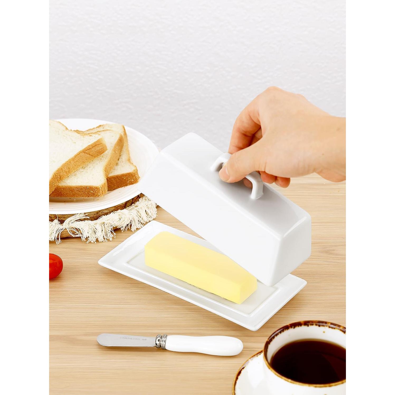 Plato de Mantequilla Yedio con Tapa y Cuchillo 19.1x9.2cm