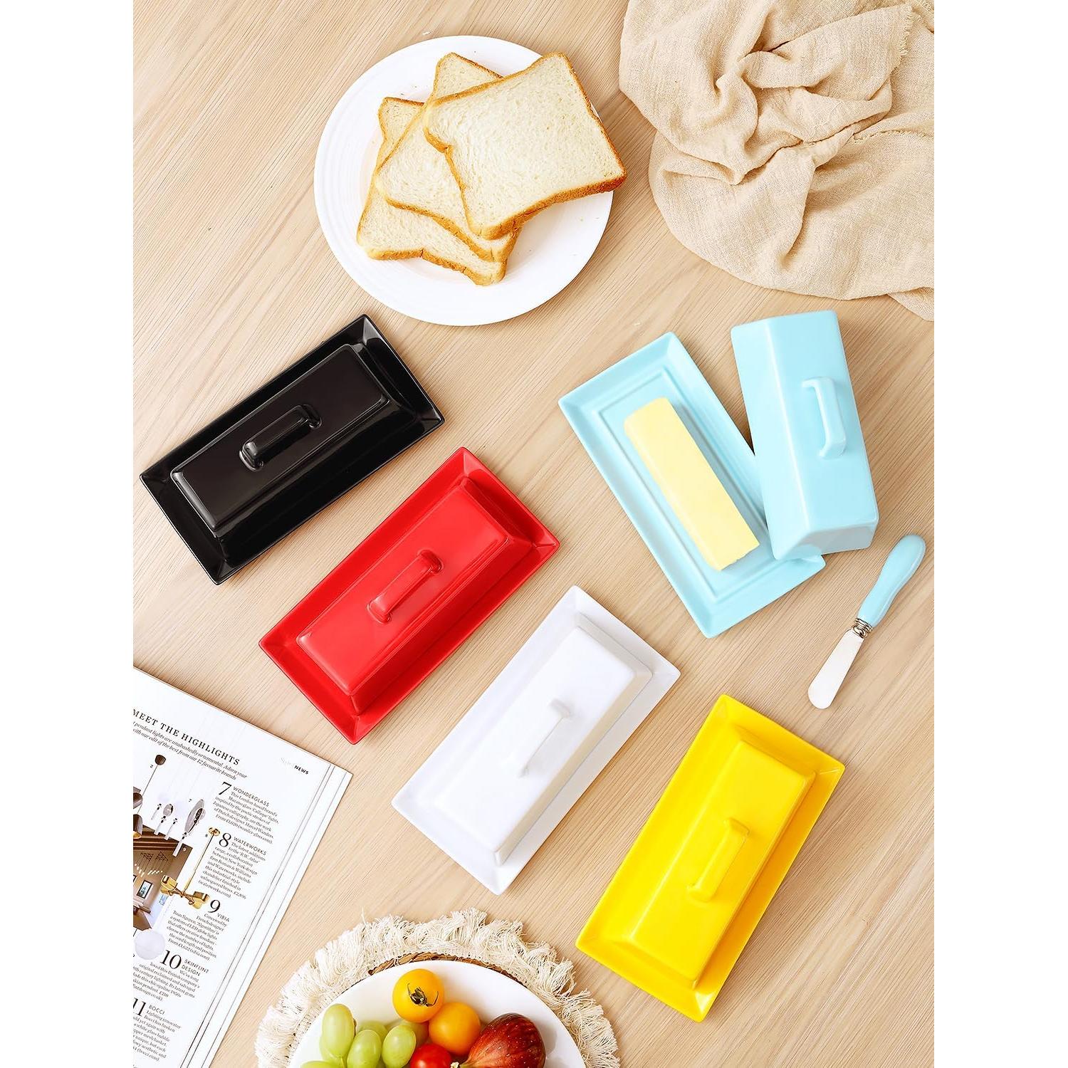 Plato de Mantequilla Yedio con Tapa y Cuchillo 19.1x9.2cm