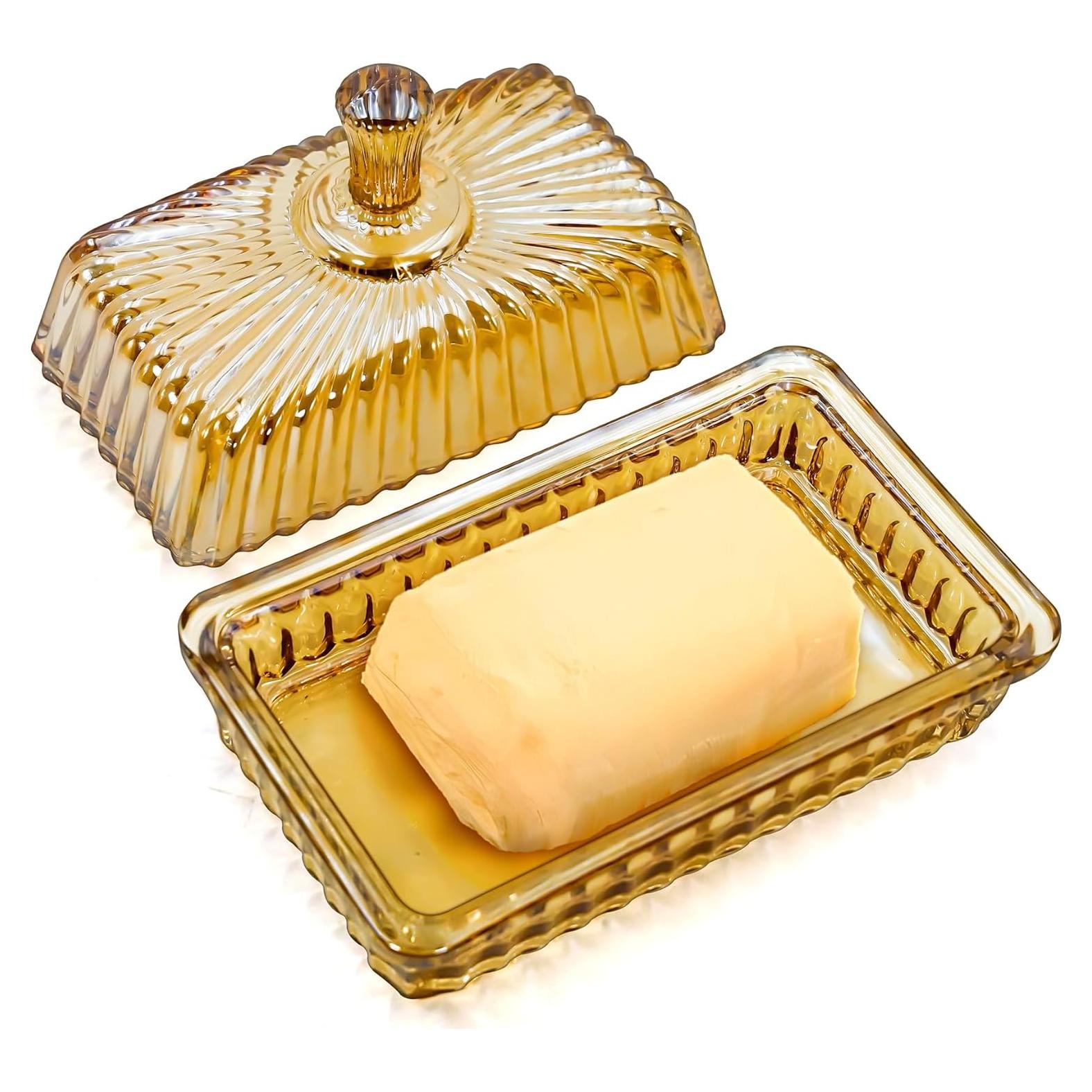 Plato de Mantequilla de Vidrio Philbinden 17cm Champagne