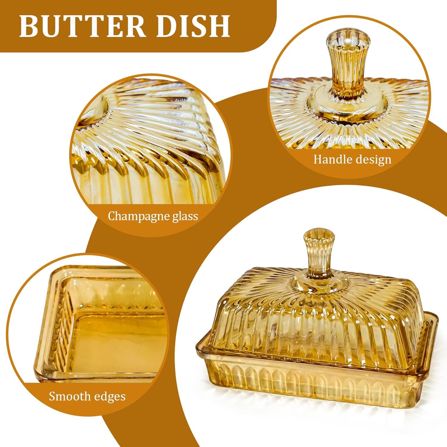 Plato de Mantequilla de Vidrio Philbinden 17cm Champagne