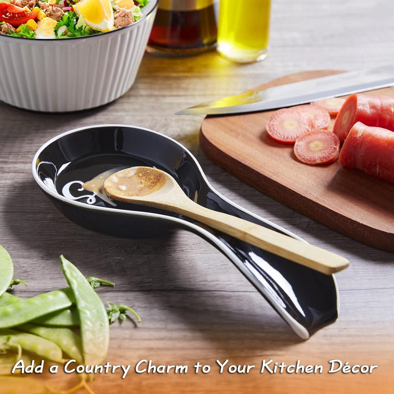 Soporte de Cuchara Cerámica DAYYET Negro 23.5x10.4 cm