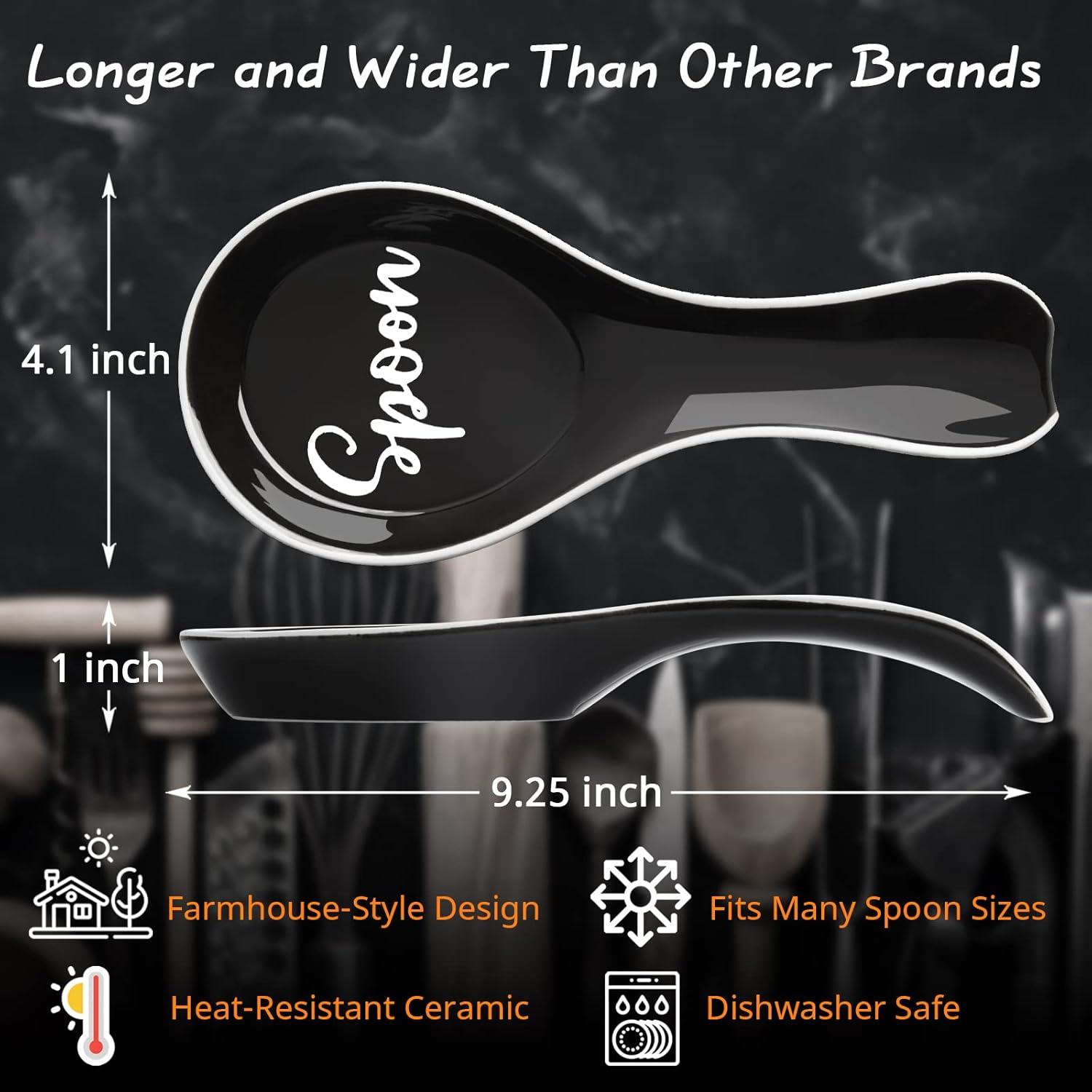 Soporte de Cuchara Cerámica DAYYET Negro 23.5x10.4 cm