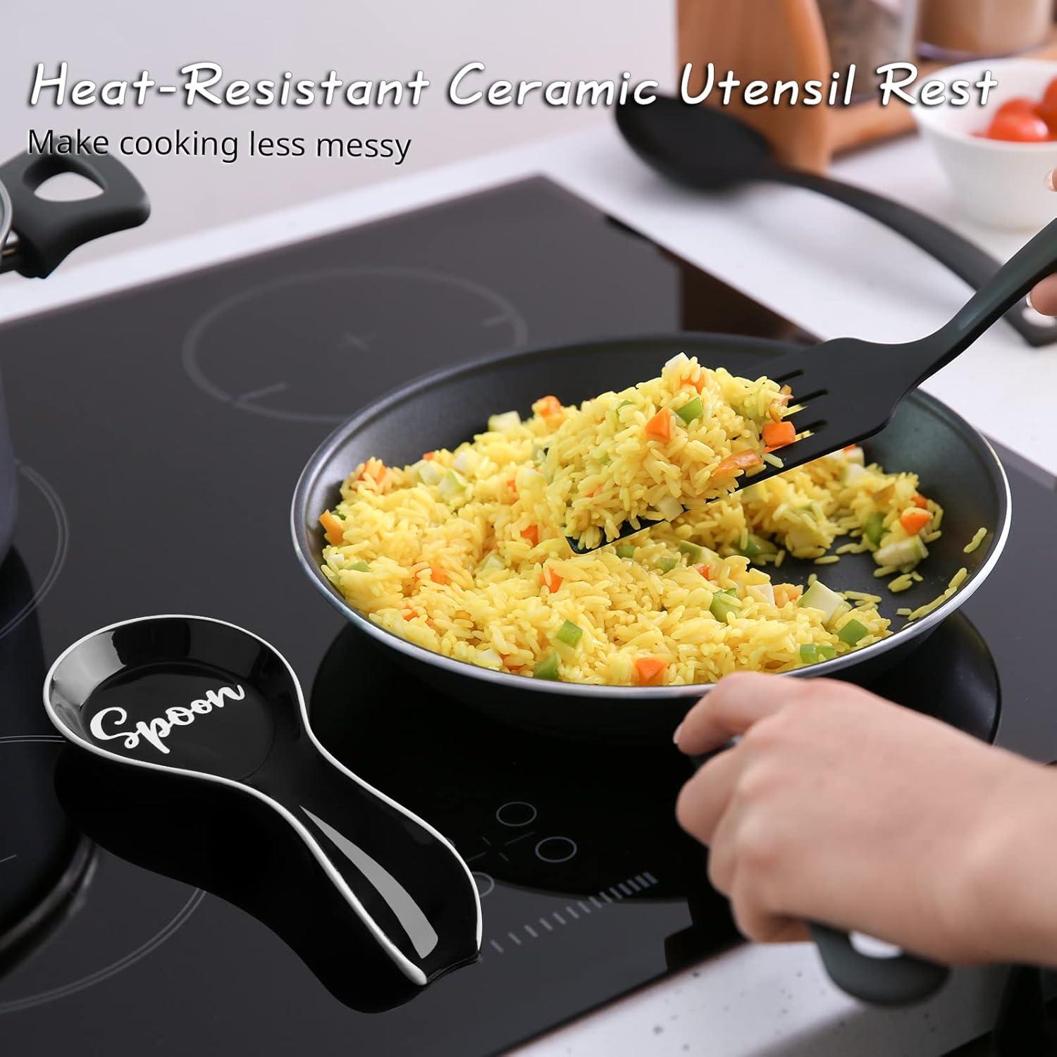 Soporte de Cuchara Cerámica DAYYET Negro 23.5x10.4 cm