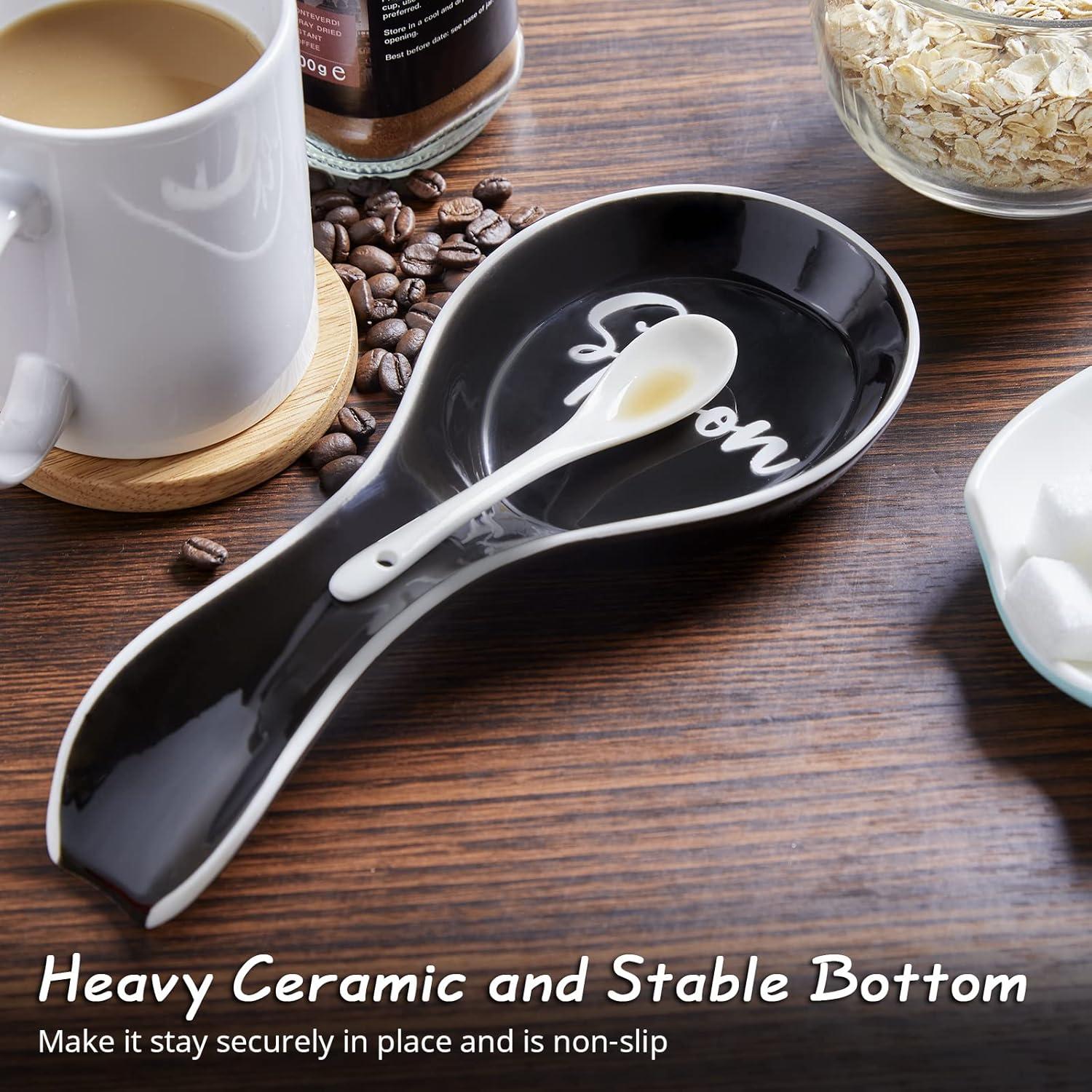 Soporte de Cuchara Cerámica DAYYET Negro 23.5x10.4 cm