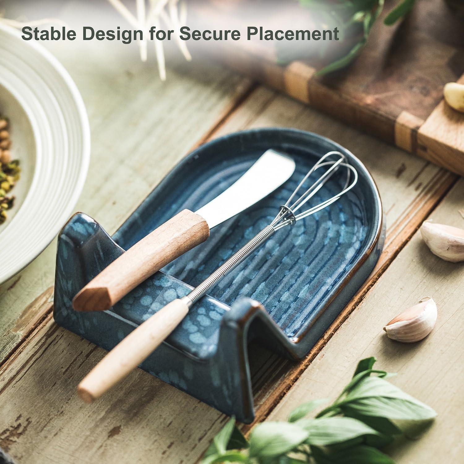 Soporte para Cucharas de Cerámica Cormomu Azul Resistente al Calor