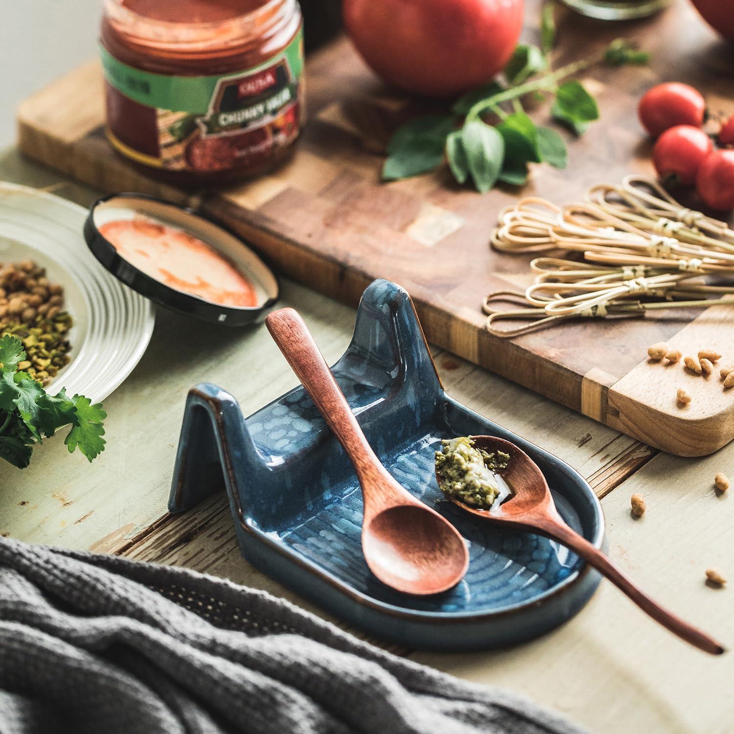Soporte para Cucharas de Cerámica Cormomu Azul Resistente al Calor