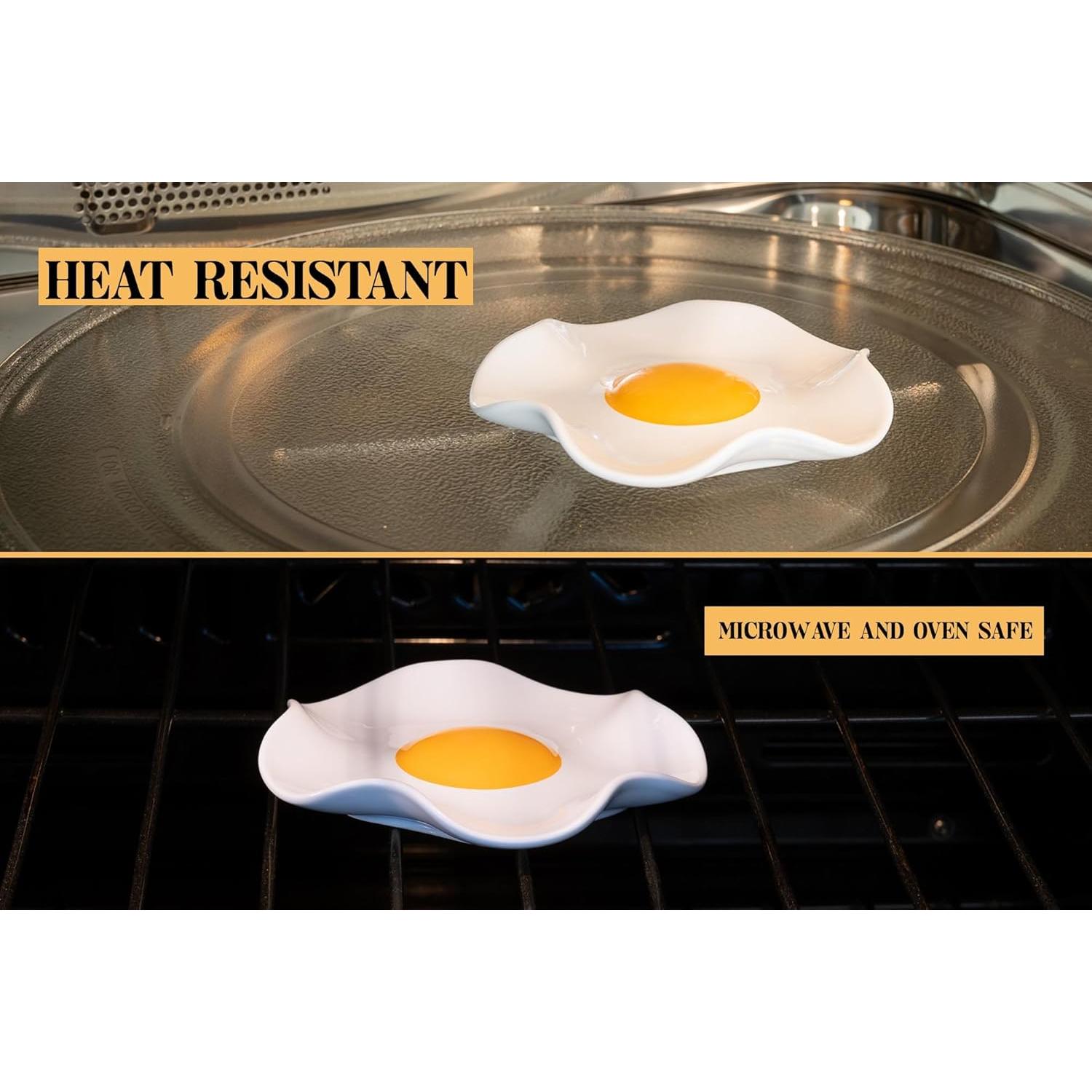 Soporte para cuchara de cerámica Bee! huevo frito grande apto lavavajillas