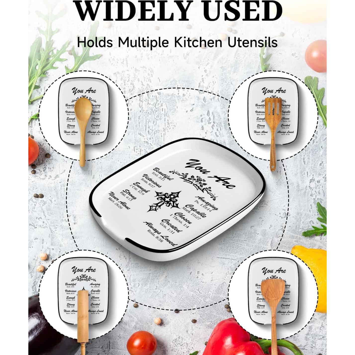 Reposa Cucharas de Cerámica WSLCHOVE 29.21x12.7cm para Cocina