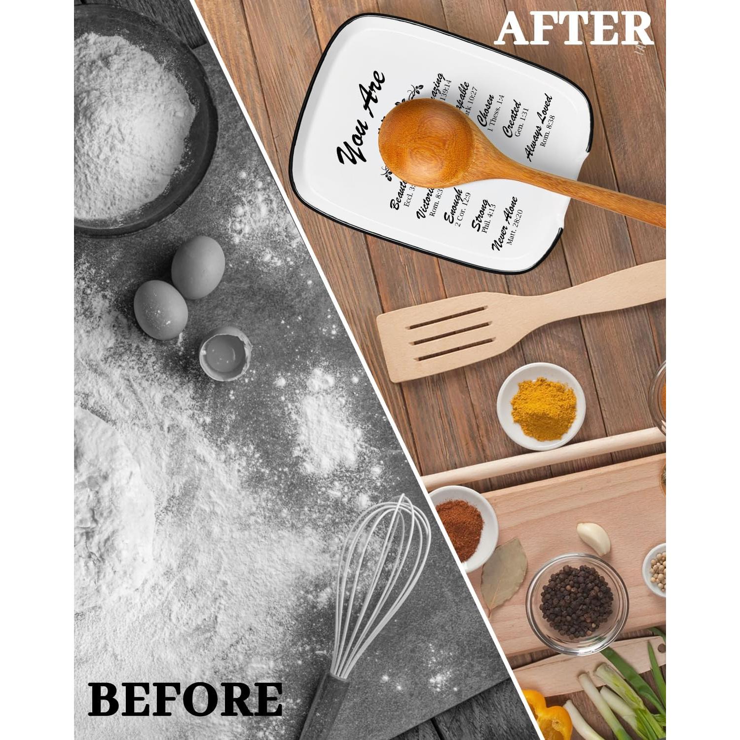 Reposa Cucharas de Cerámica WSLCHOVE 29.21x12.7cm para Cocina