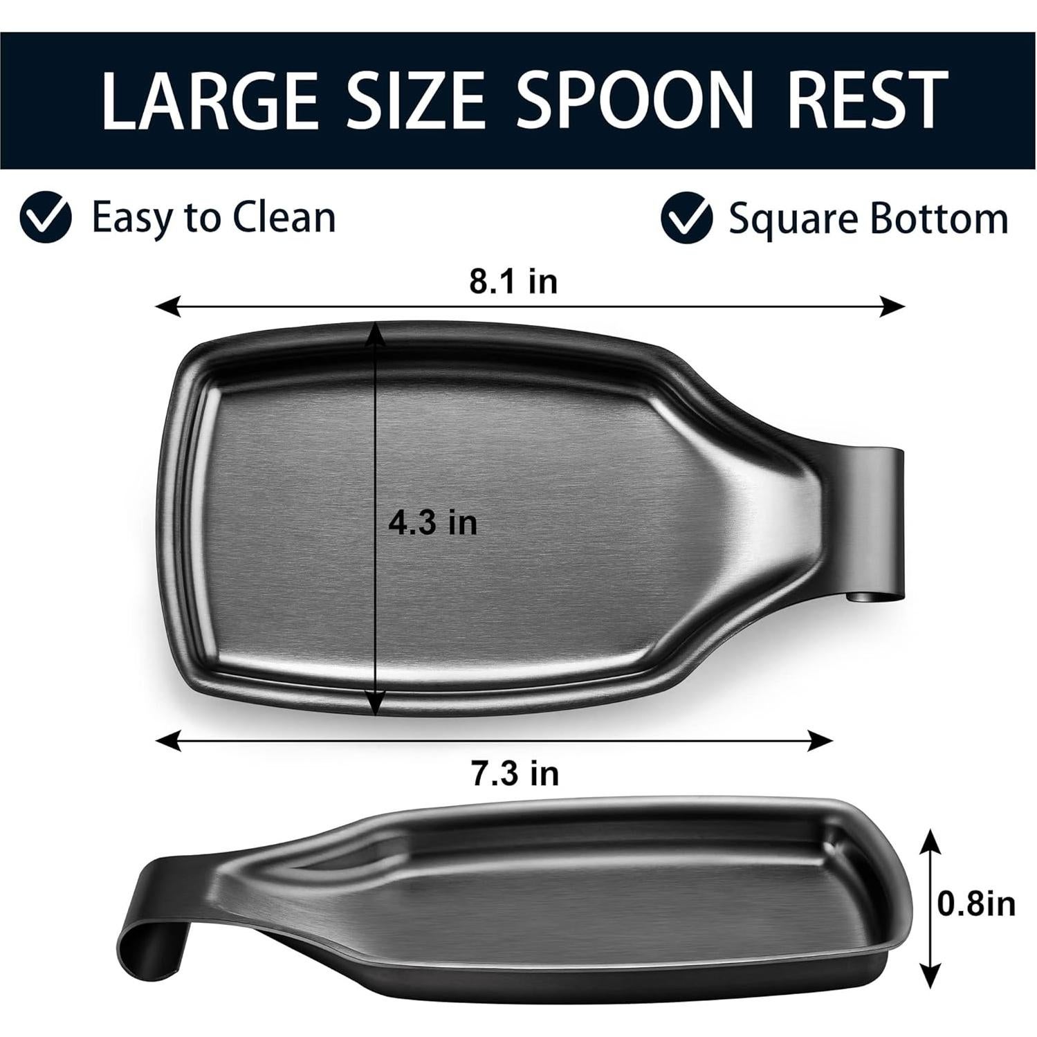 Reposapucheros de Acero Inoxidable Herogo Negro 20.6x11cm