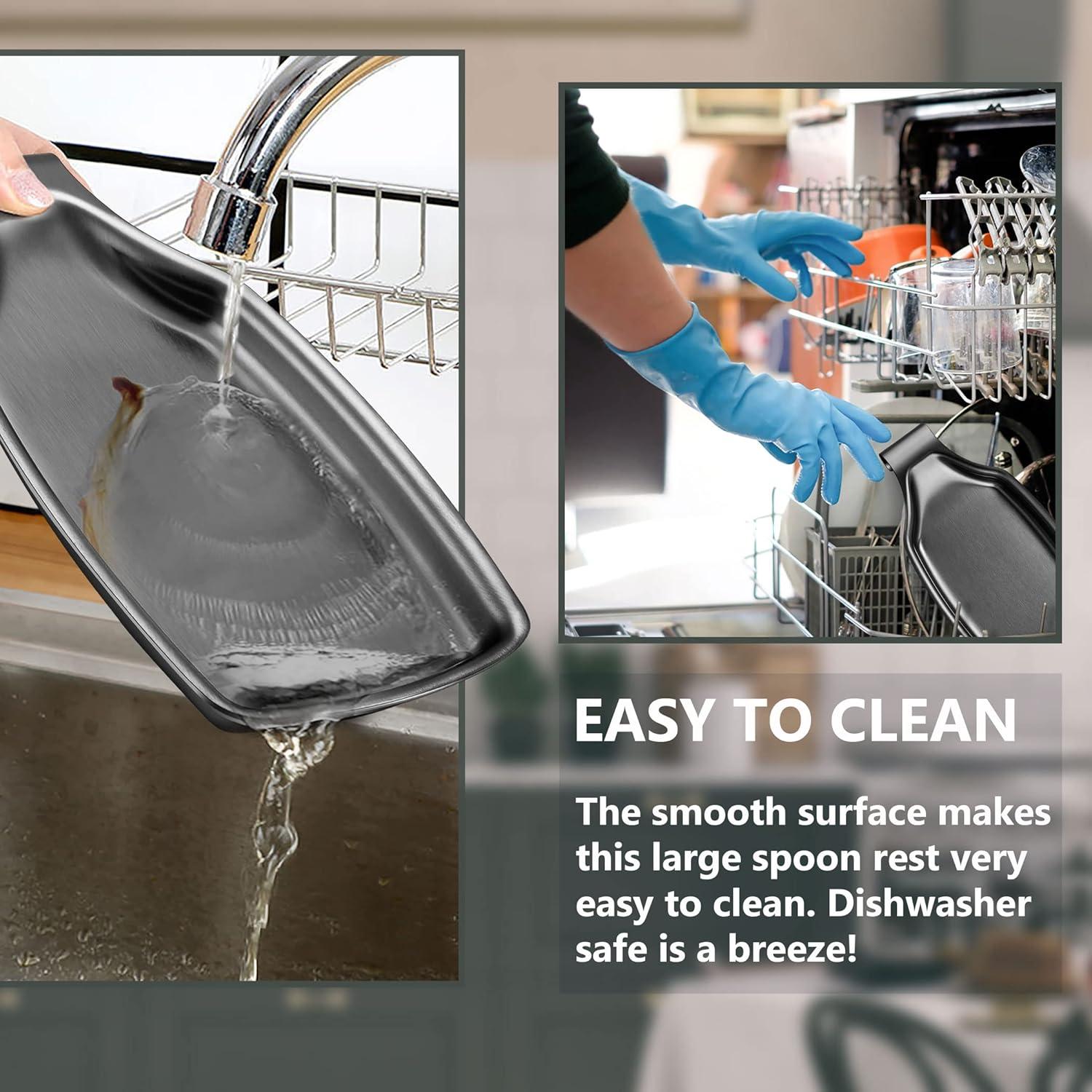 Reposapucheros de Acero Inoxidable Herogo Negro 20.6x11cm