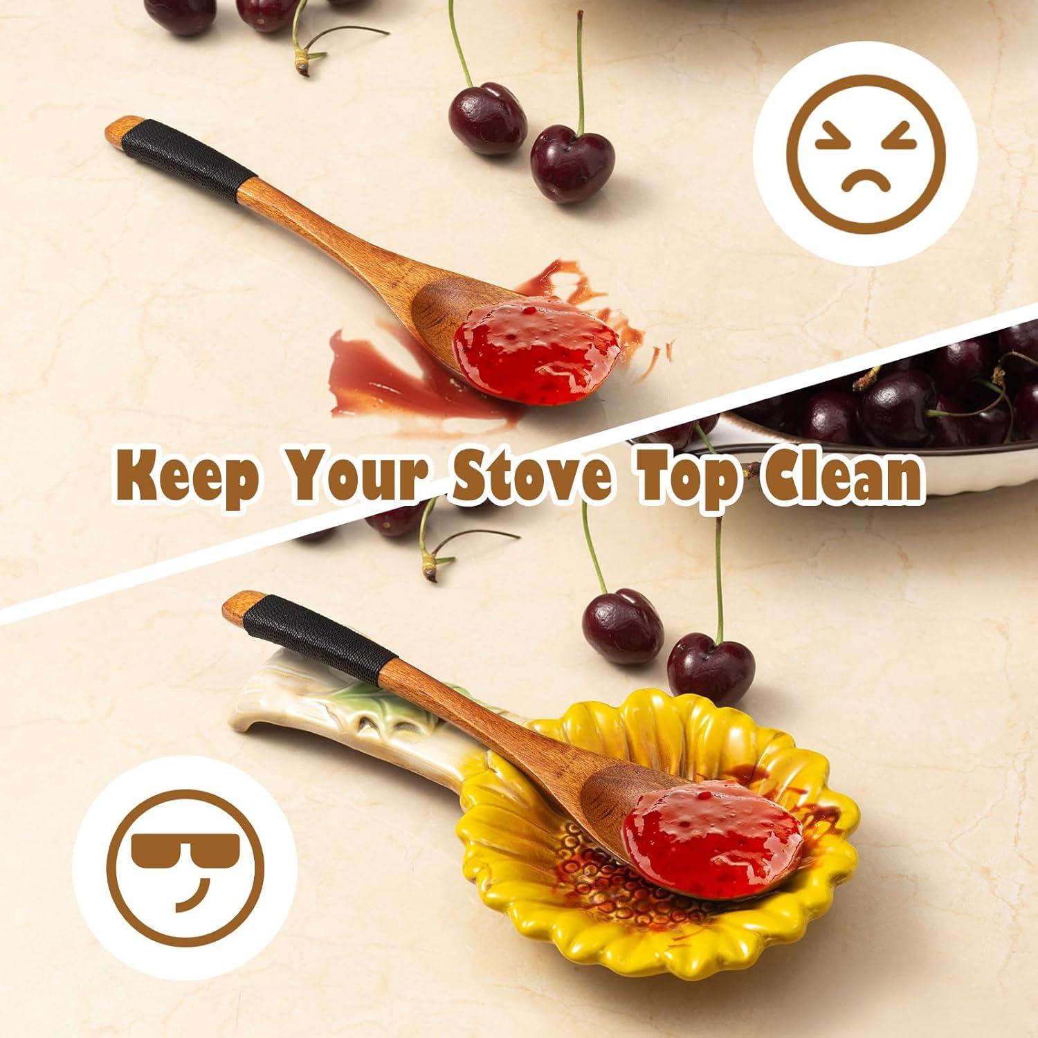 Soporte para Cucharas de Cerámica Alarrar Girasol - 2 Piezas