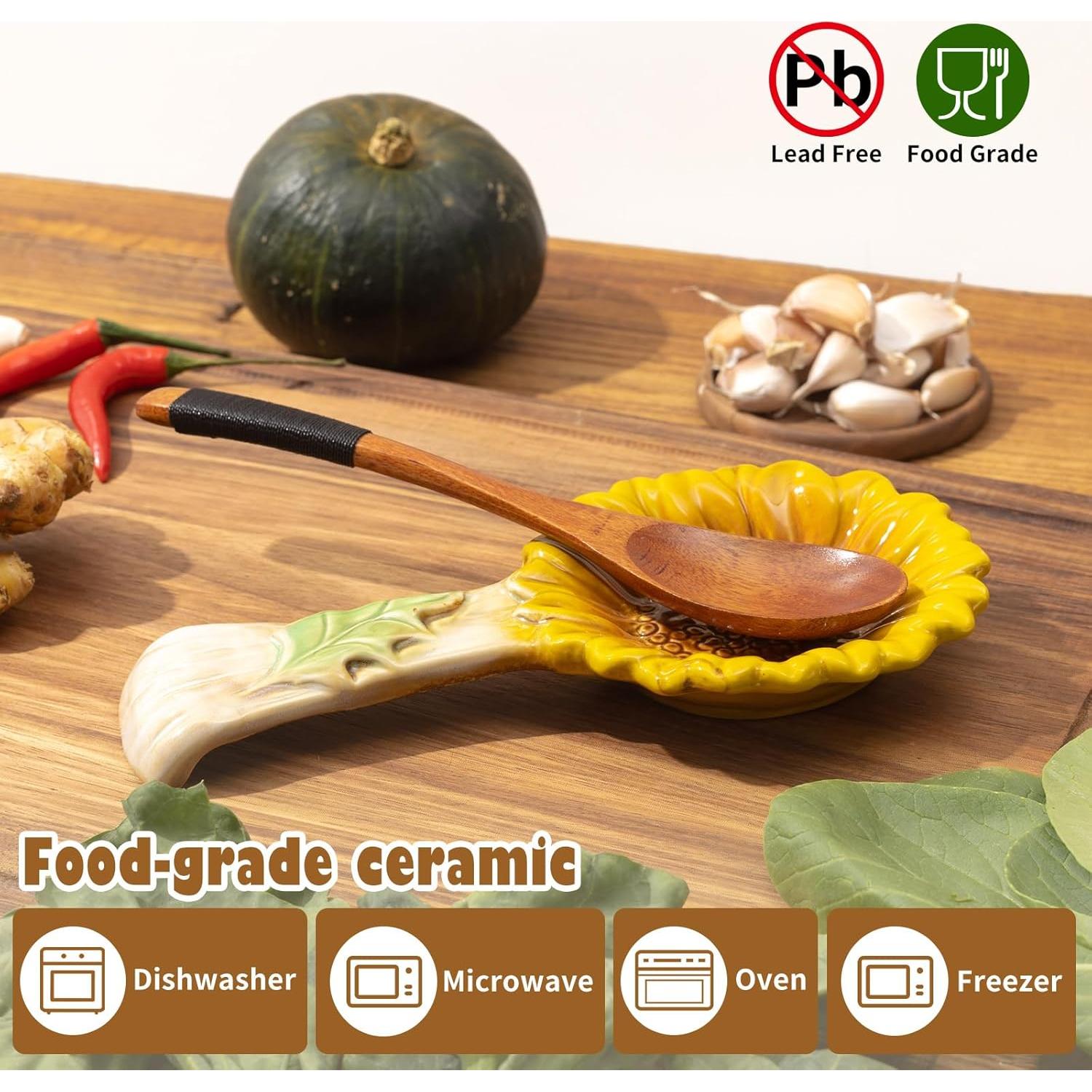 Soporte para Cucharas de Cerámica Alarrar Girasol - 2 Piezas