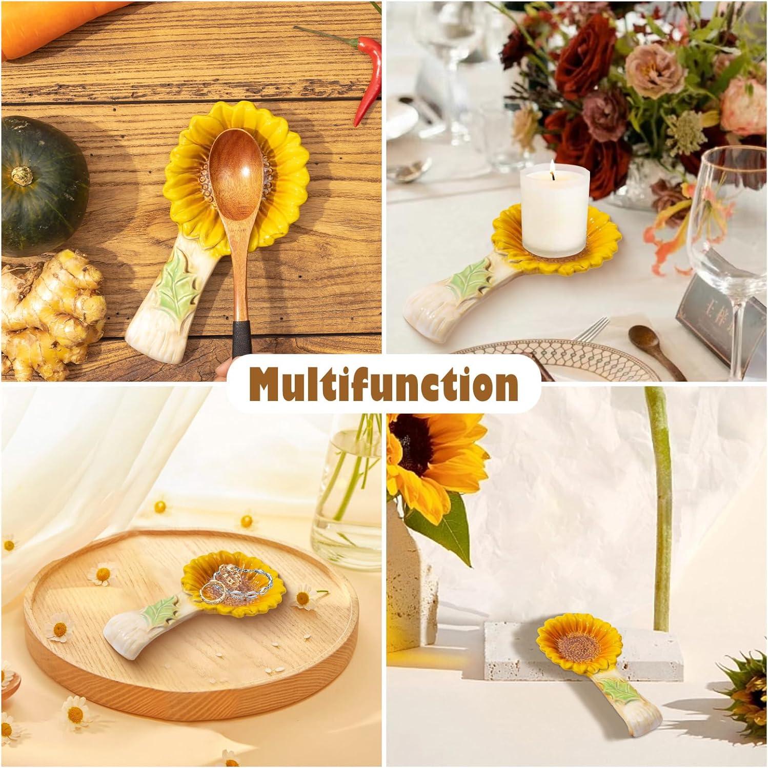 Soporte para Cucharas de Cerámica Alarrar Girasol - 2 Piezas