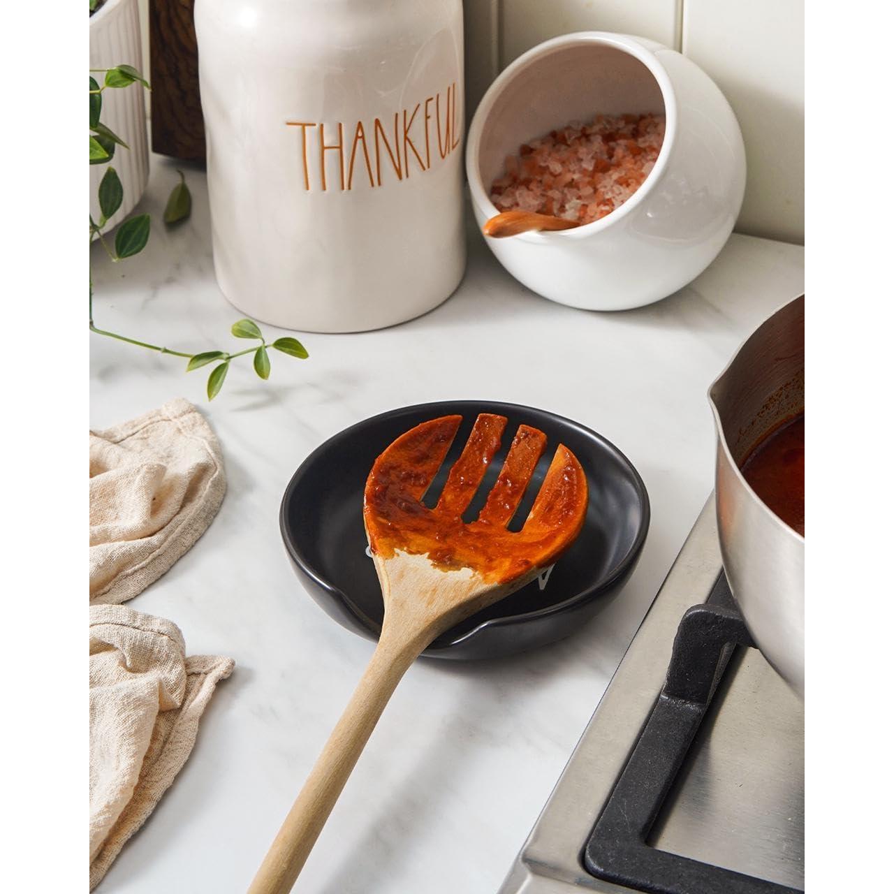 Soporte para Cucharas LE TAUCI Cerámica Negro Set de 4