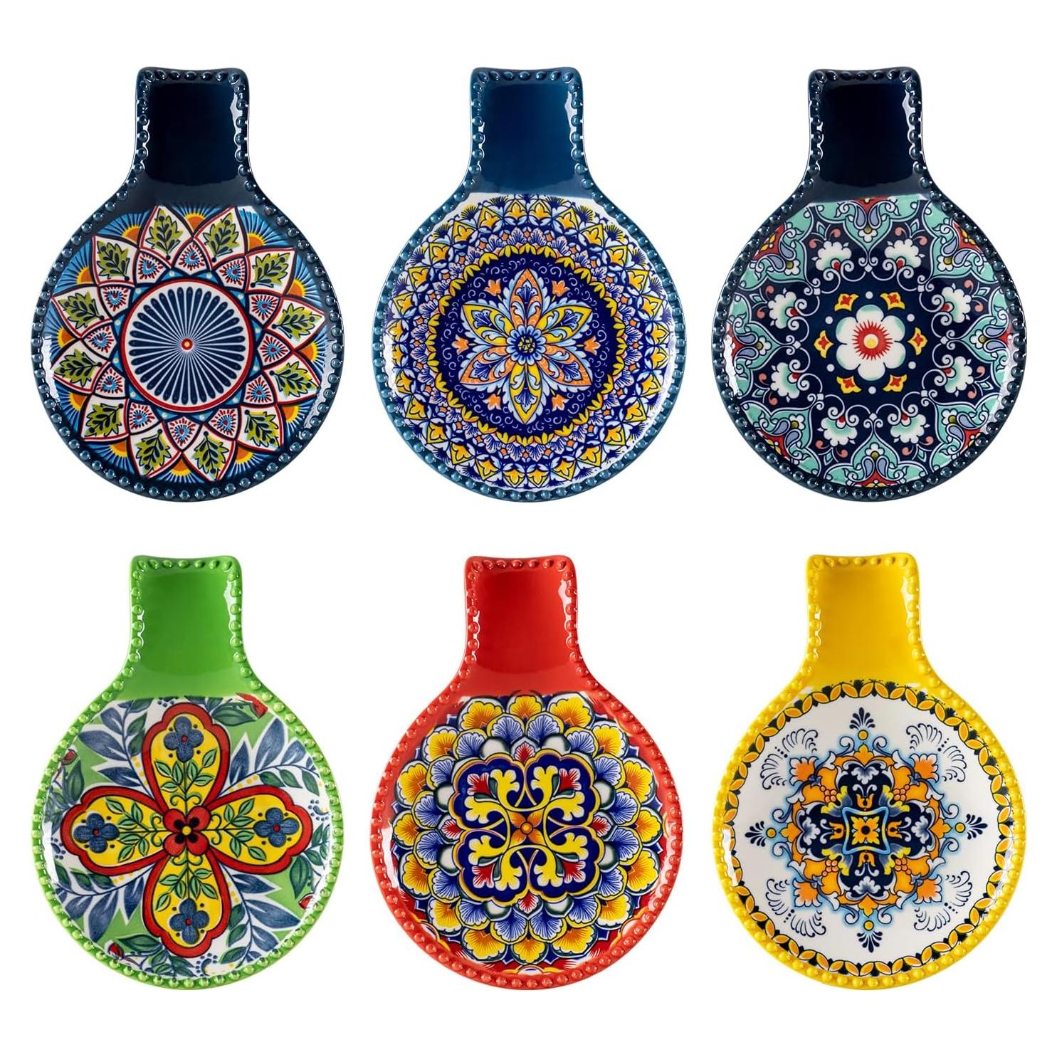 Soporte de Cuchara de Cerámica HENXFENLEAD 19.7x14 cm Bohemio