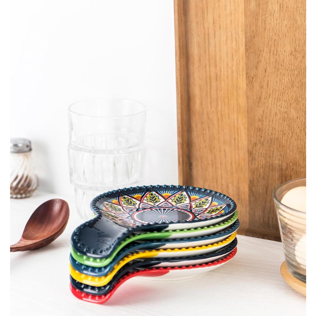 Soporte de Cuchara de Cerámica HENXFENLEAD 19.7x14 cm Bohemio